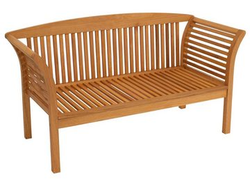 DEGAMO Gartenlounge-Set MALAGA, (4-tlg), (2x Sessel, 1x Sofa, 1x Loungetisch), Eukalytpus, mit Polstern