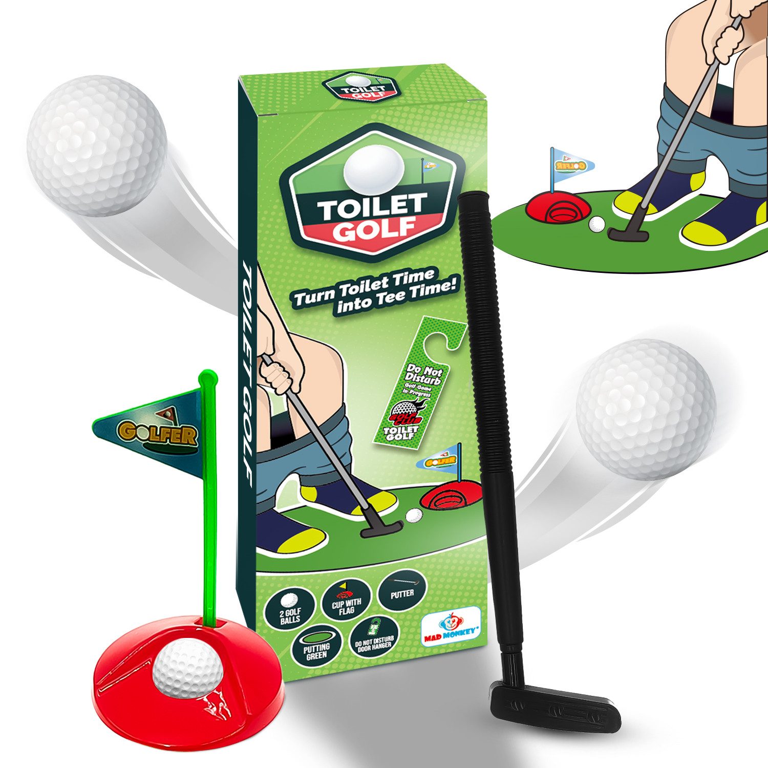 Mad Monkey Minigolf-Set Mad Monkey - Toiletten Golf