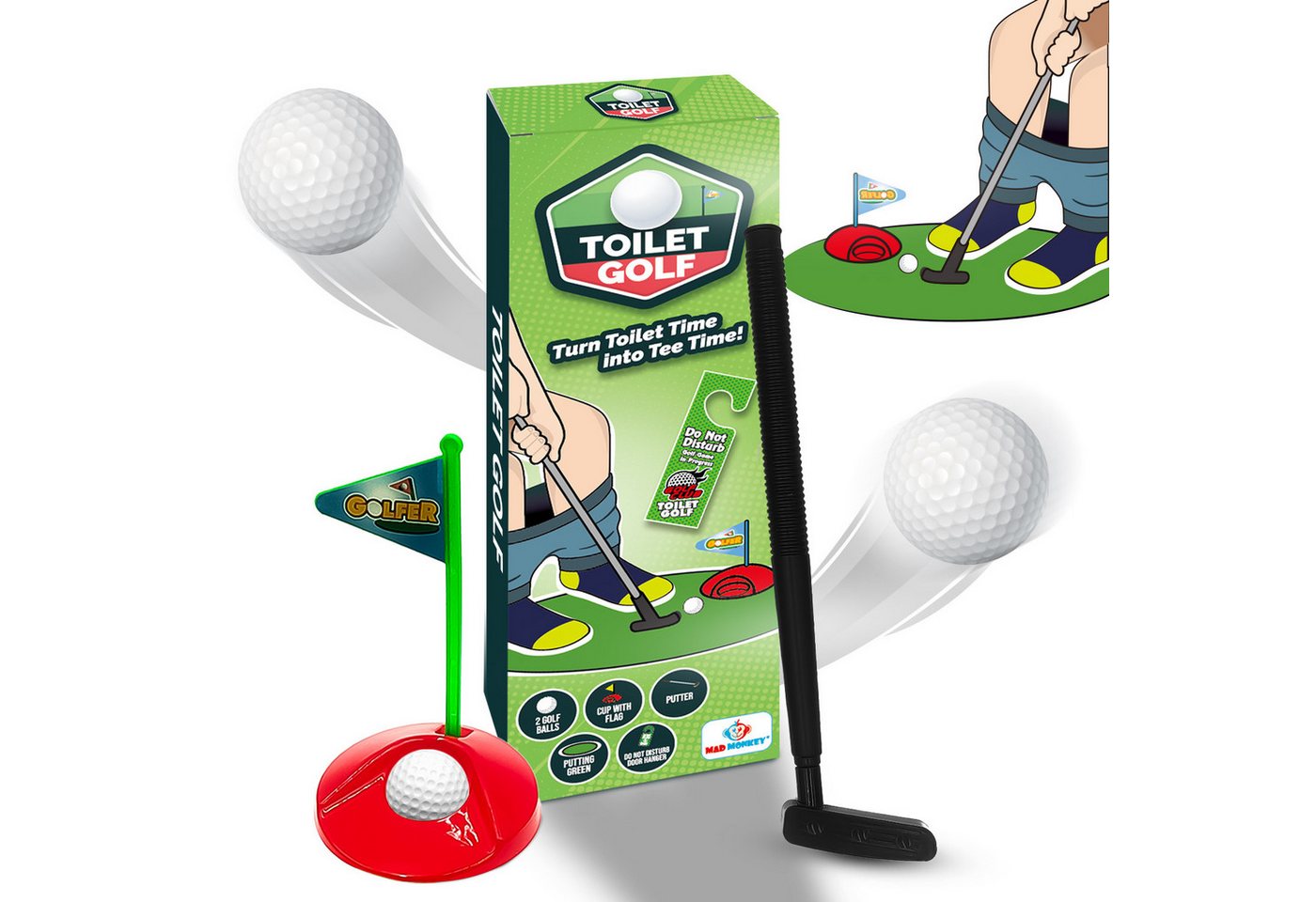 Mad Monkey Minigolf-Set Mad Monkey - Toiletten Golf