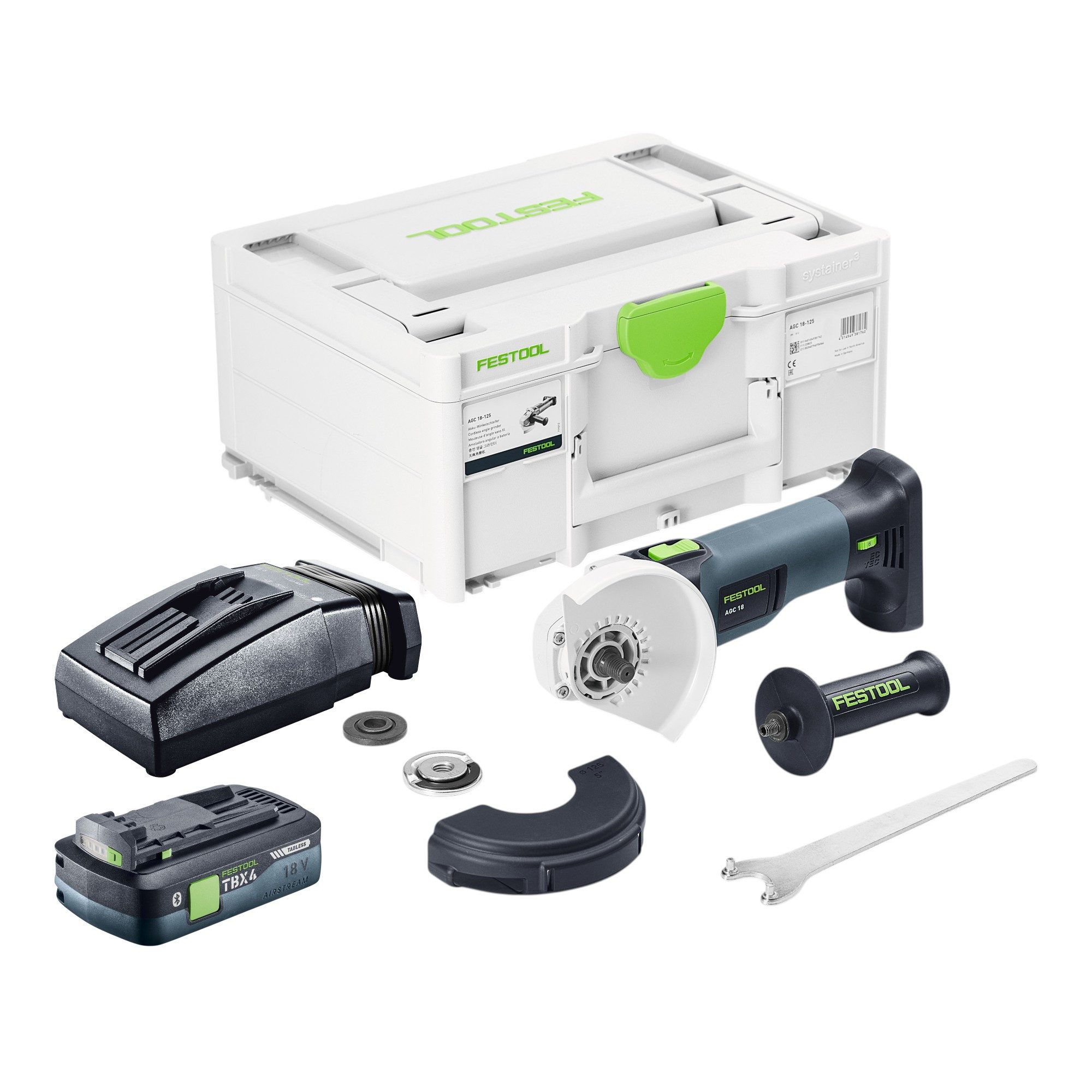 FESTOOL Akku-Winkelschleifer AGC 18-125 EB-Basic Akku Winkelschleifer 18 V 125 mm Brushless + 1x
