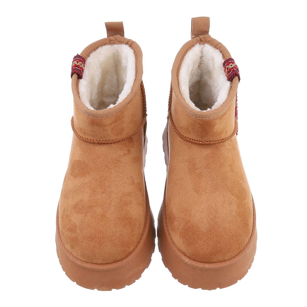Ital-Design Damen Snowboots Freizeit Snowboots (87417872) Flach Stiefeletten in Camel – Bild 4 von 5