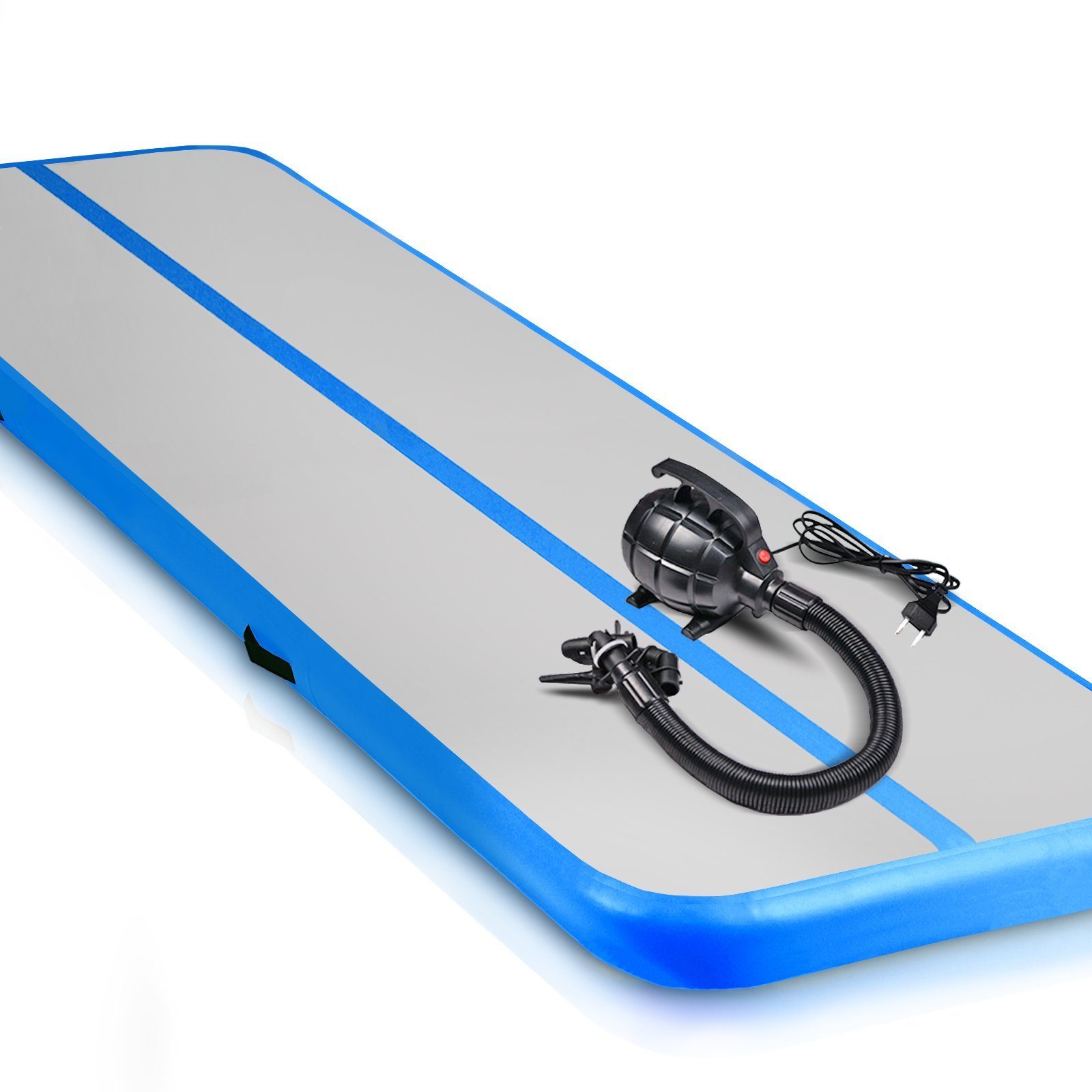 VENDOMNIA Turnmatte AIRTRACK - Fitness Sport 3/4/5/6/7/8m Farbwahl (elektrische Luftpumpe aufblasbar PVC Dicke:10/20cm), Tumbling Tracking Gymnastik Yoga Air Track Matte