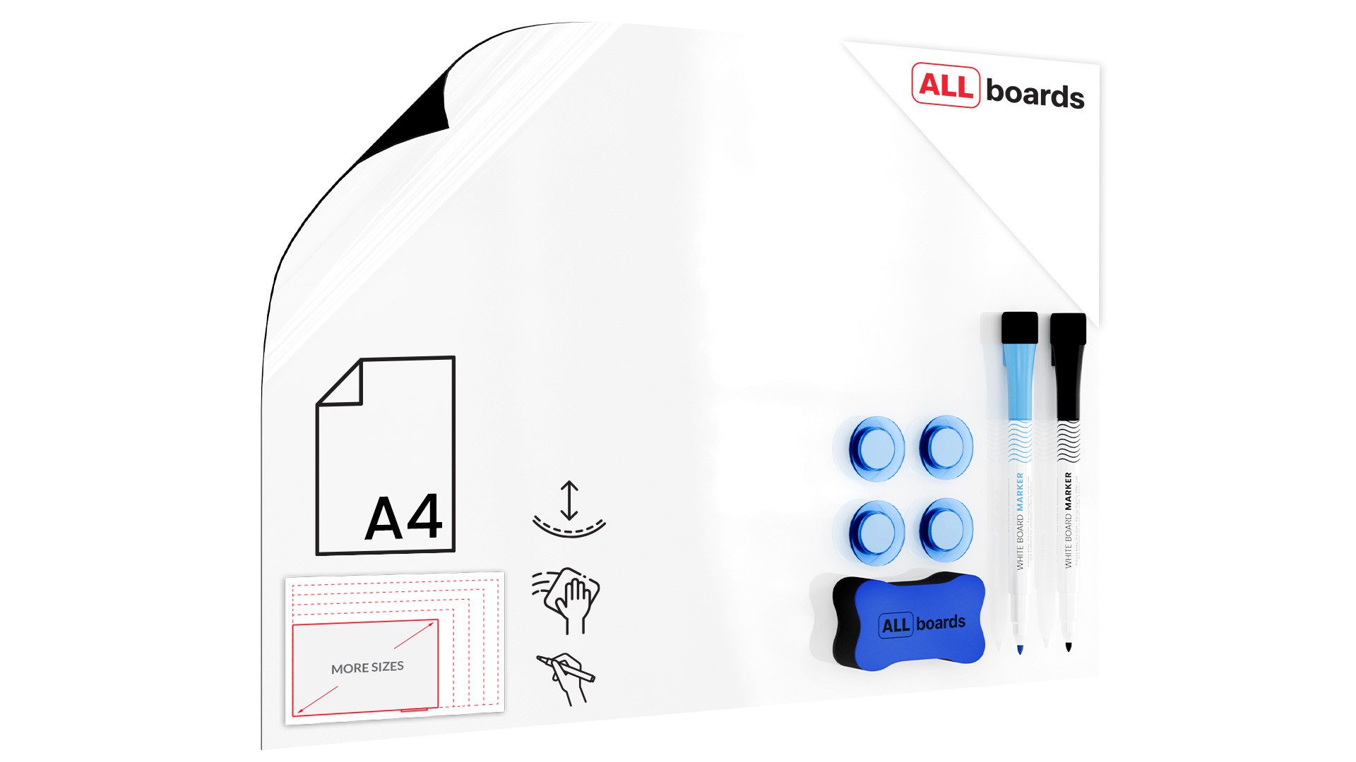 ALLboards Magnettafel Selbstklebende Folie, Magnetauflage, Trocken abwischb günstig online kaufen