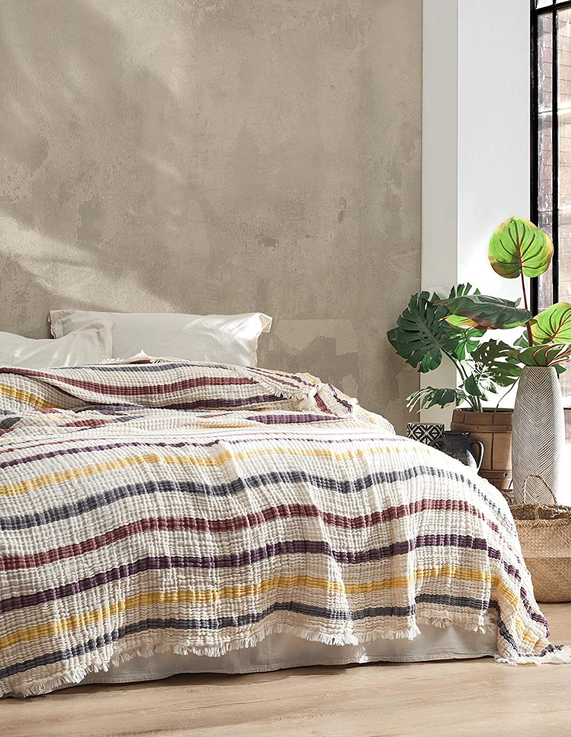 Wohndecke BOHORIA® Musselin Kuscheldecke „Linea“ extra günstig online kaufen