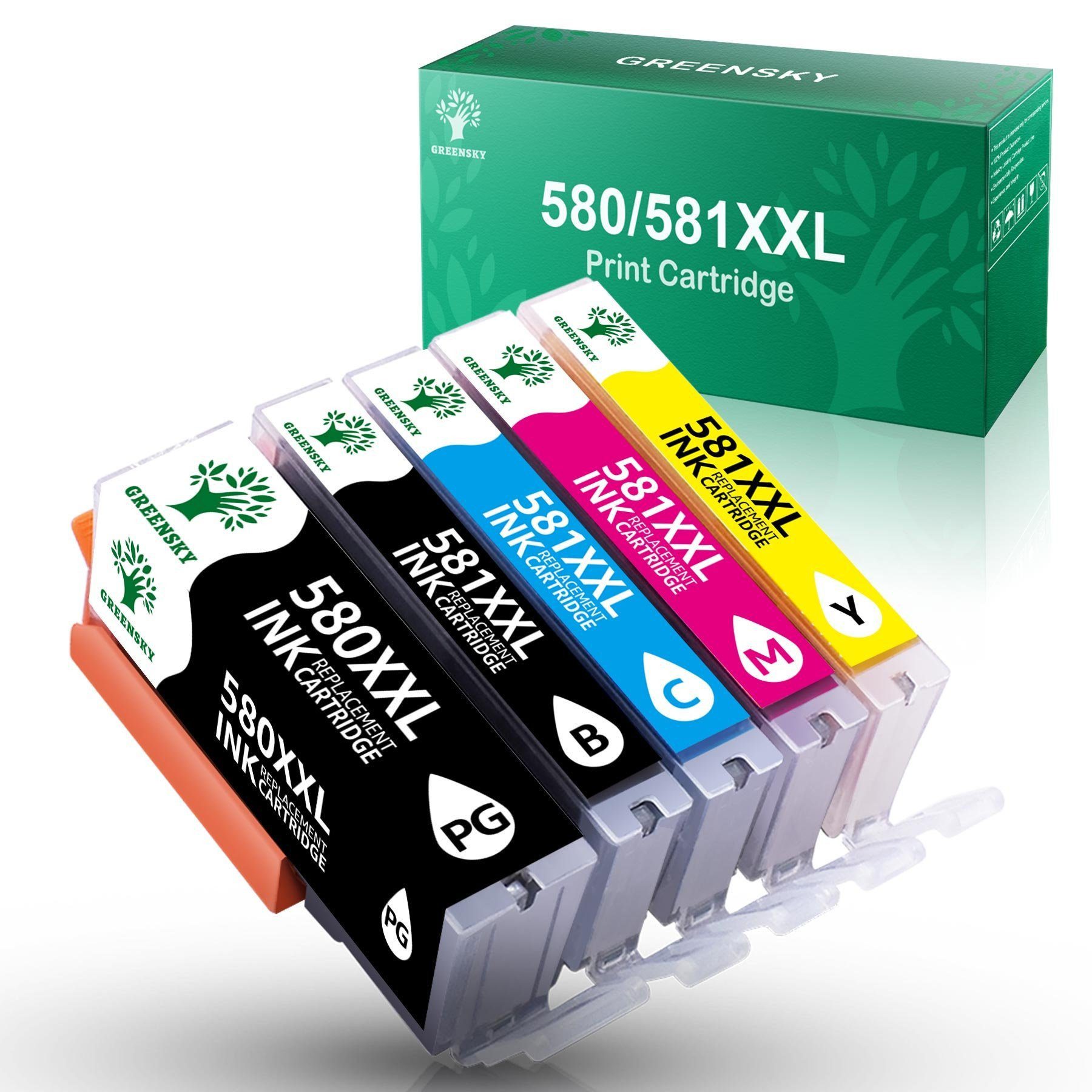 Greensky 5er 580XL 581XL für Canon 580 XL Tintenpatrone (PIXMA TR8550 TS6350 TS8350 TS6150 TS8150 TS6250 TS9550)