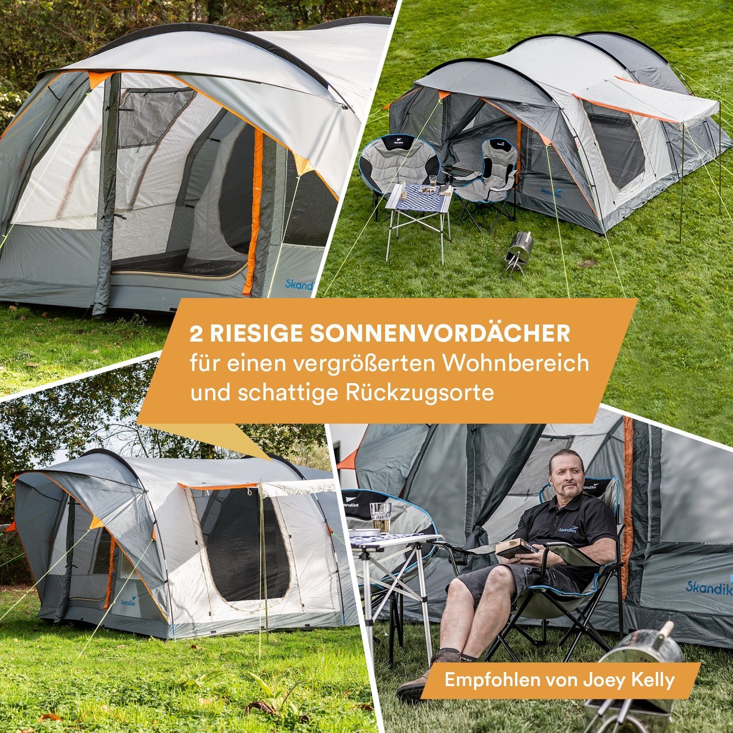 Skandika Tunnelzelt Egersund Campingzelt mit nachtschwarzer günstig online kaufen