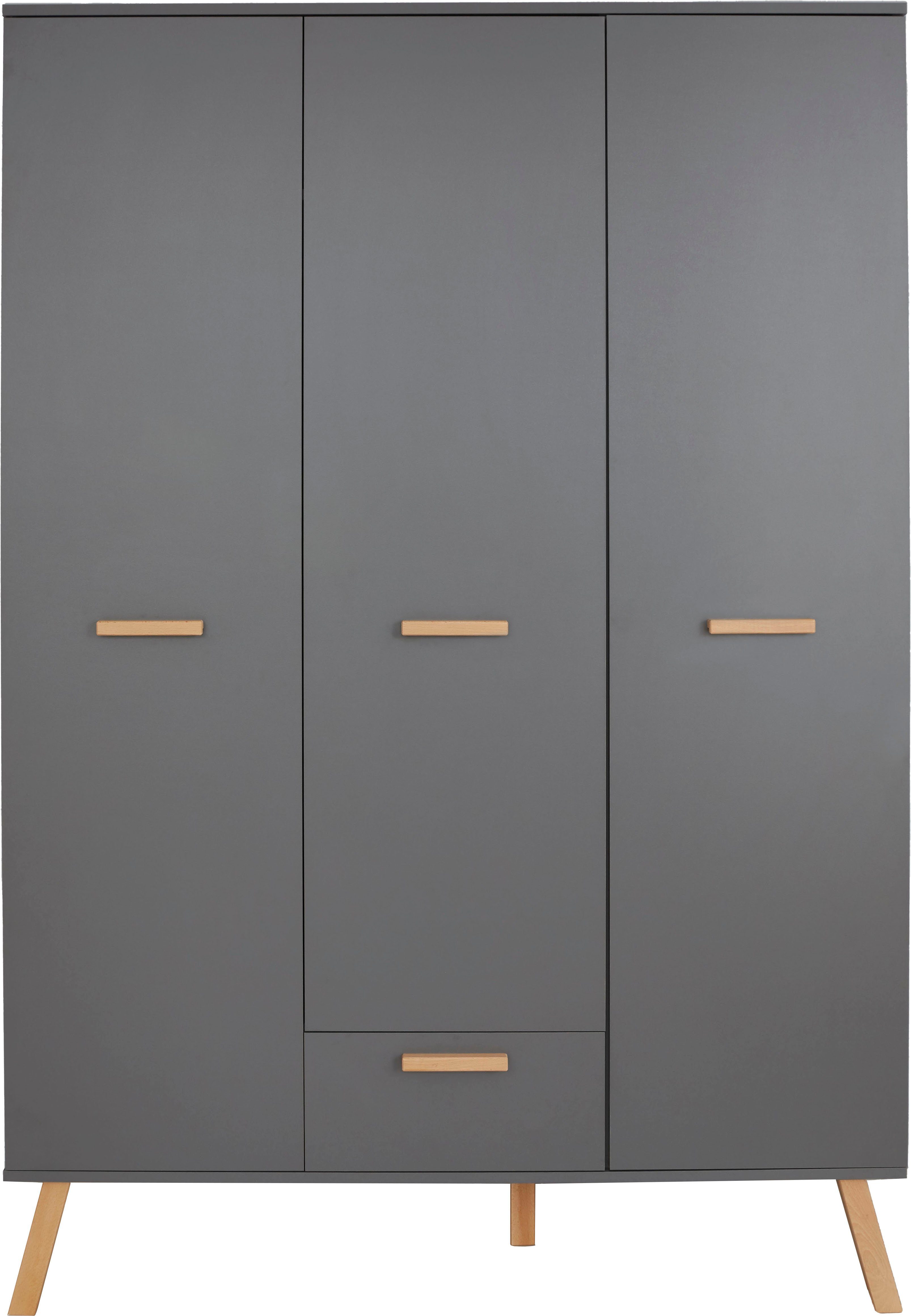 trendteam Kleiderschrank Mats 3 türig grau