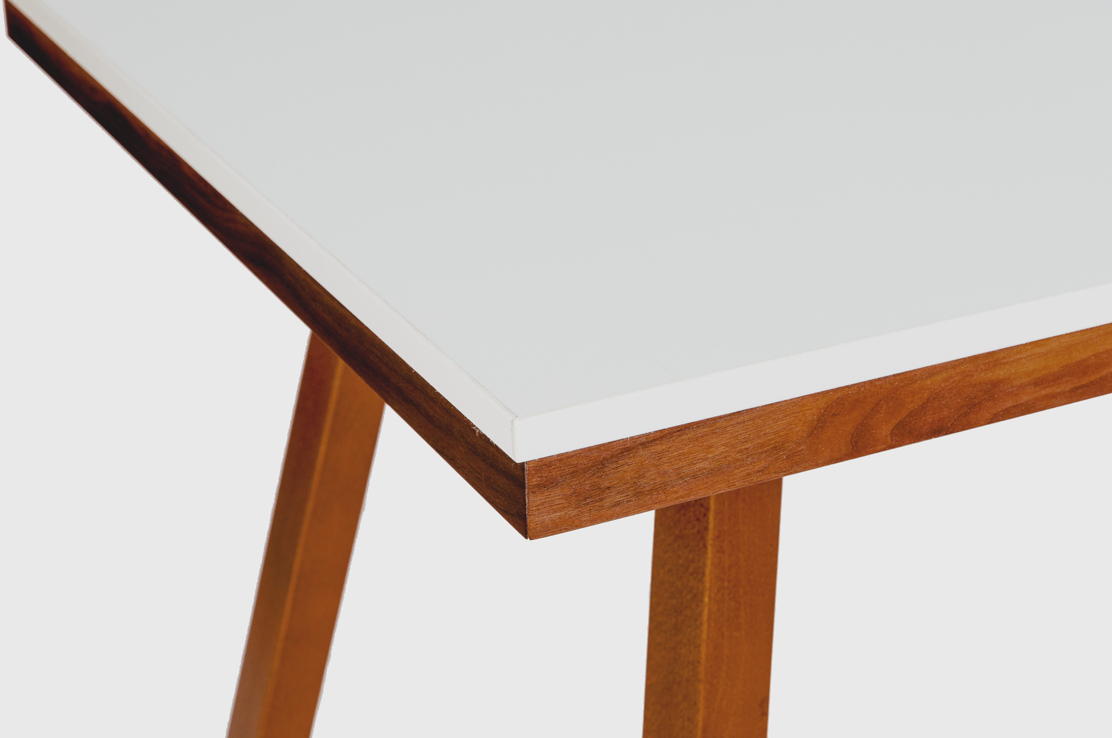 kundler home Esstisch 'Der Mediterrane' 4-Fuß Tisch, 110x75cm, Füße Massivholz (ideal als Esszimmertisch für 4 Personen), Tischplatte aus hochwertigem MDF