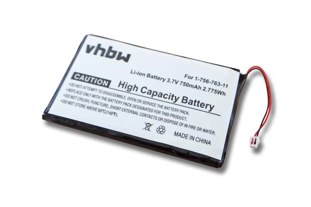 vhbw passend für Sony NWZ-S616F, NWZ-S618, NWZ-S618FBLK, NWZ-S710, Akku 750 mAh