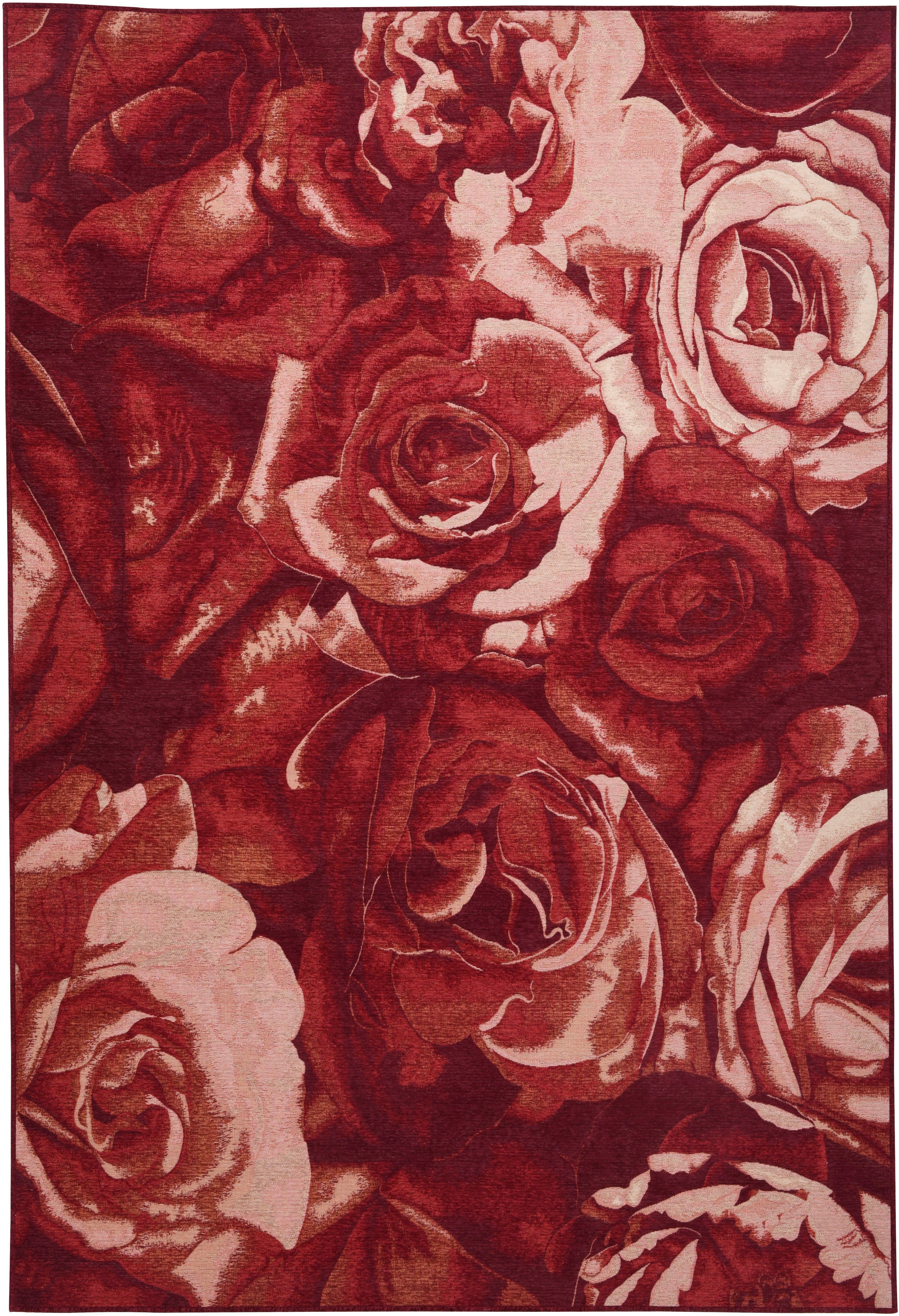 Teppich Flomi Rose, THEKO, rechteckig, Höhe: 4 mm, Flachgewebe, ideal im Wohnzimmer & Schlafzimmer