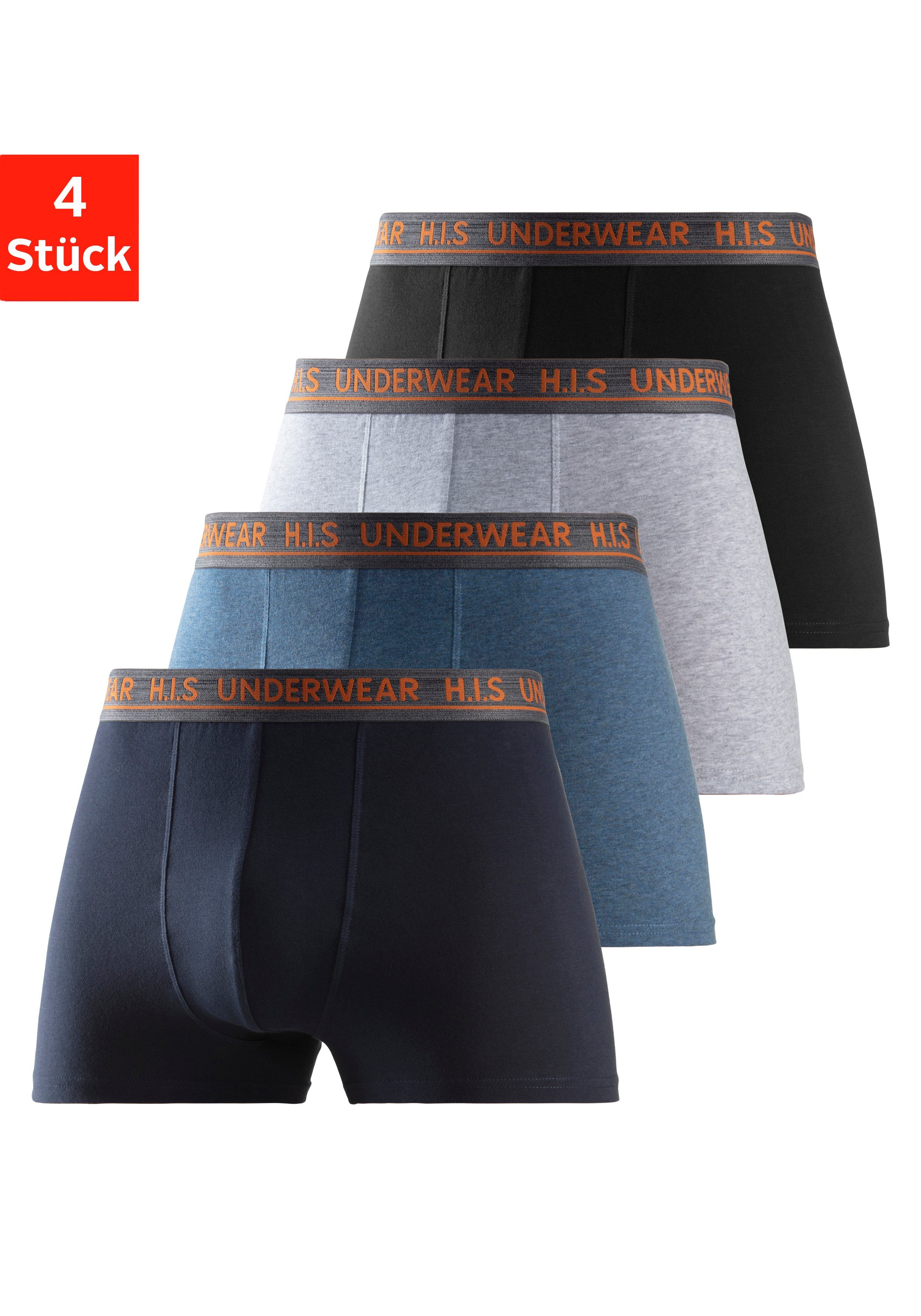 H.I.S Boxer Boxershorts für Herren (Packung, 4-St) mit bequemem Stretchbündchen