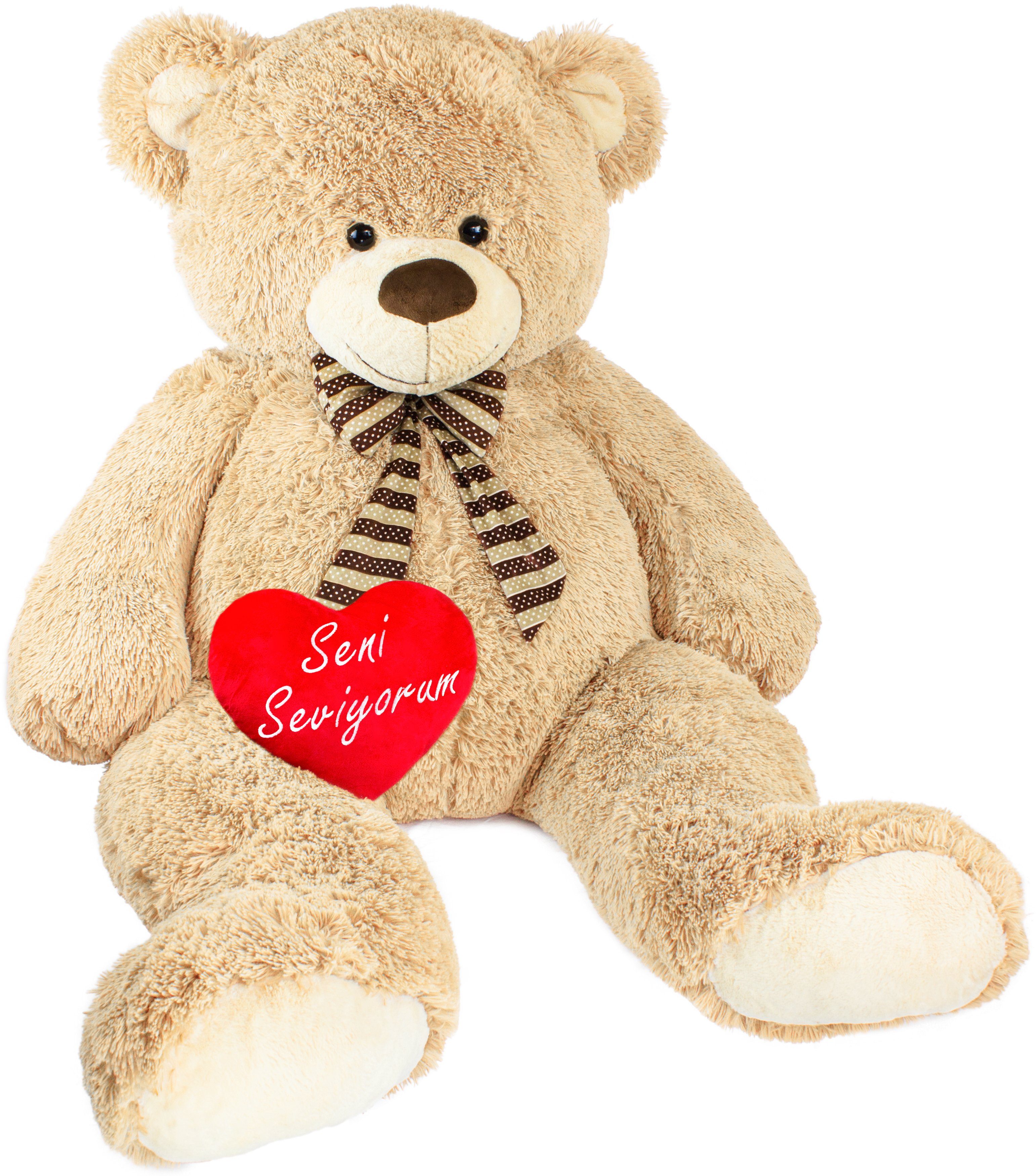 Kuscheltier Riesen XXL Teddybär (150 cm) Seni Seviyorum Herz