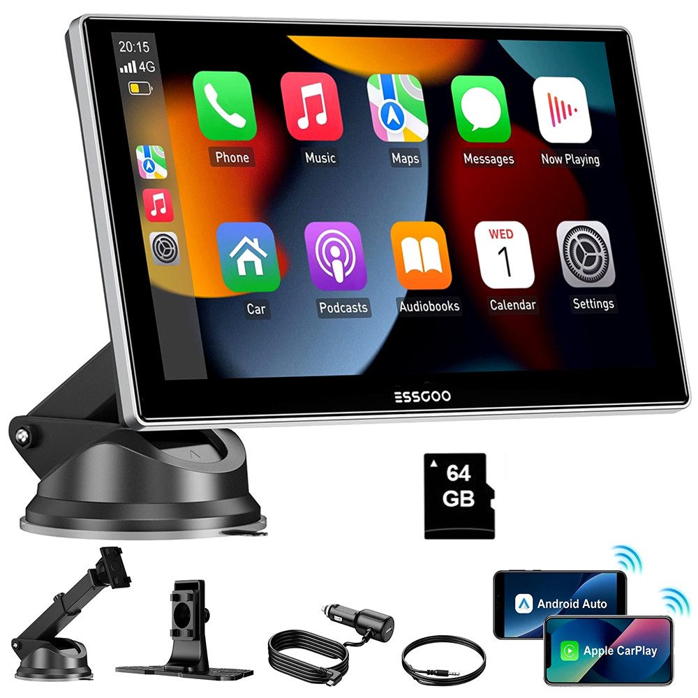 CarPlay Android Auto Autoradio IPS Touchscreen Tragbares Drahtloses Navigationsgerät