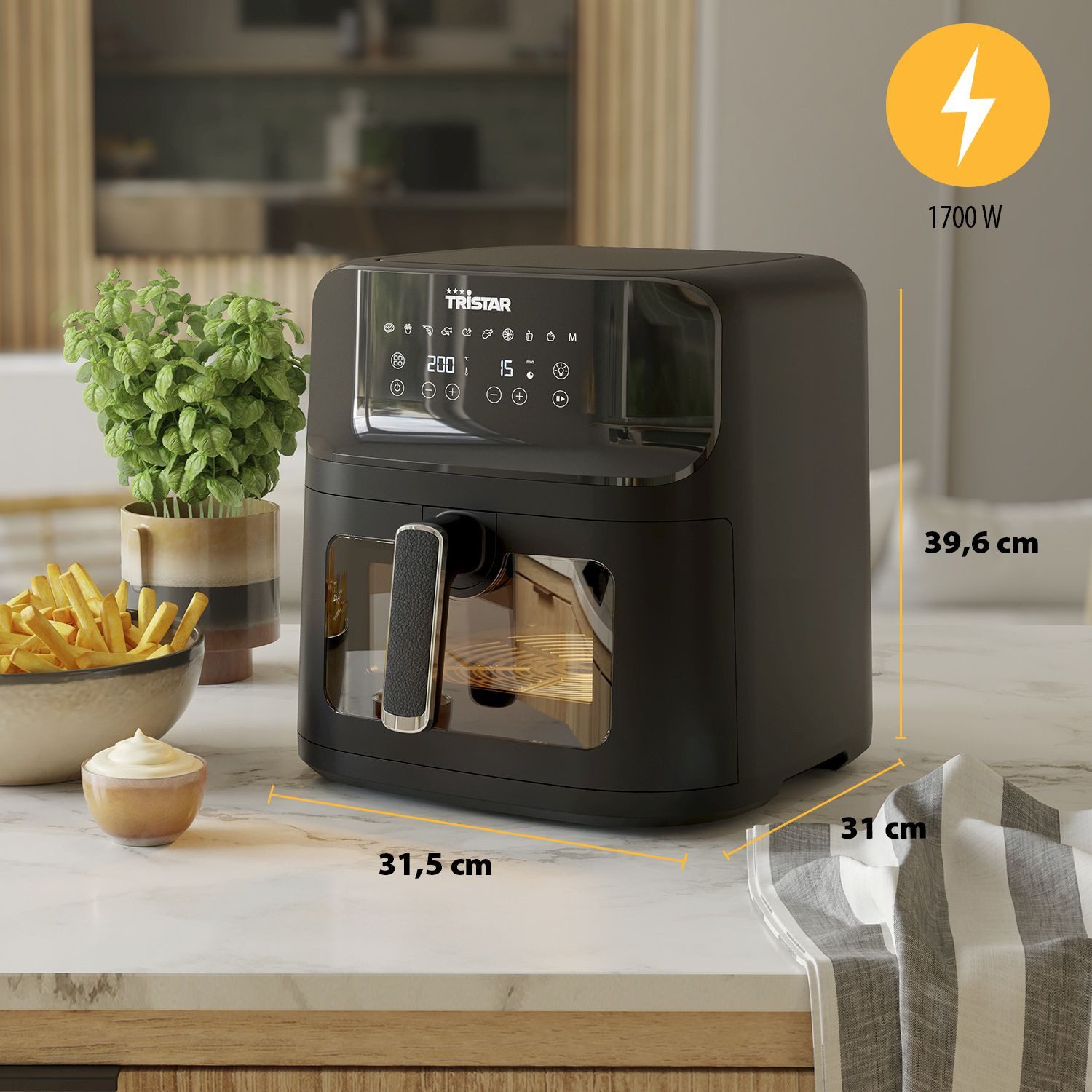 Tristar Heißluftfritteuse FR-9039, 1700 W, 7,5 l Kapazität – 1700 W