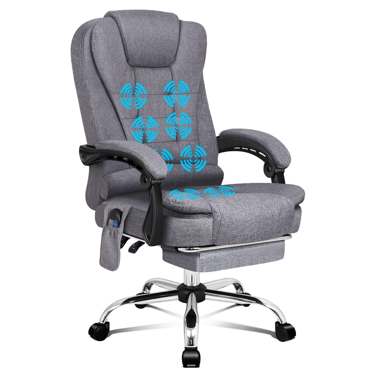 ALFORDSON Bürostuhl 8-Punkt-Massage-Vibration, Höhenverstellbarer Chefsesse günstig online kaufen