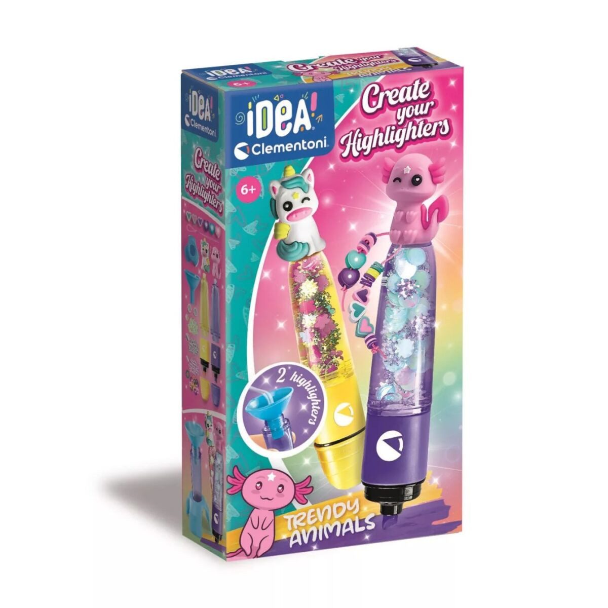 Clementoni® Kreativset Farbe Trendy Animals Clementoni Textmarker-Bastelset