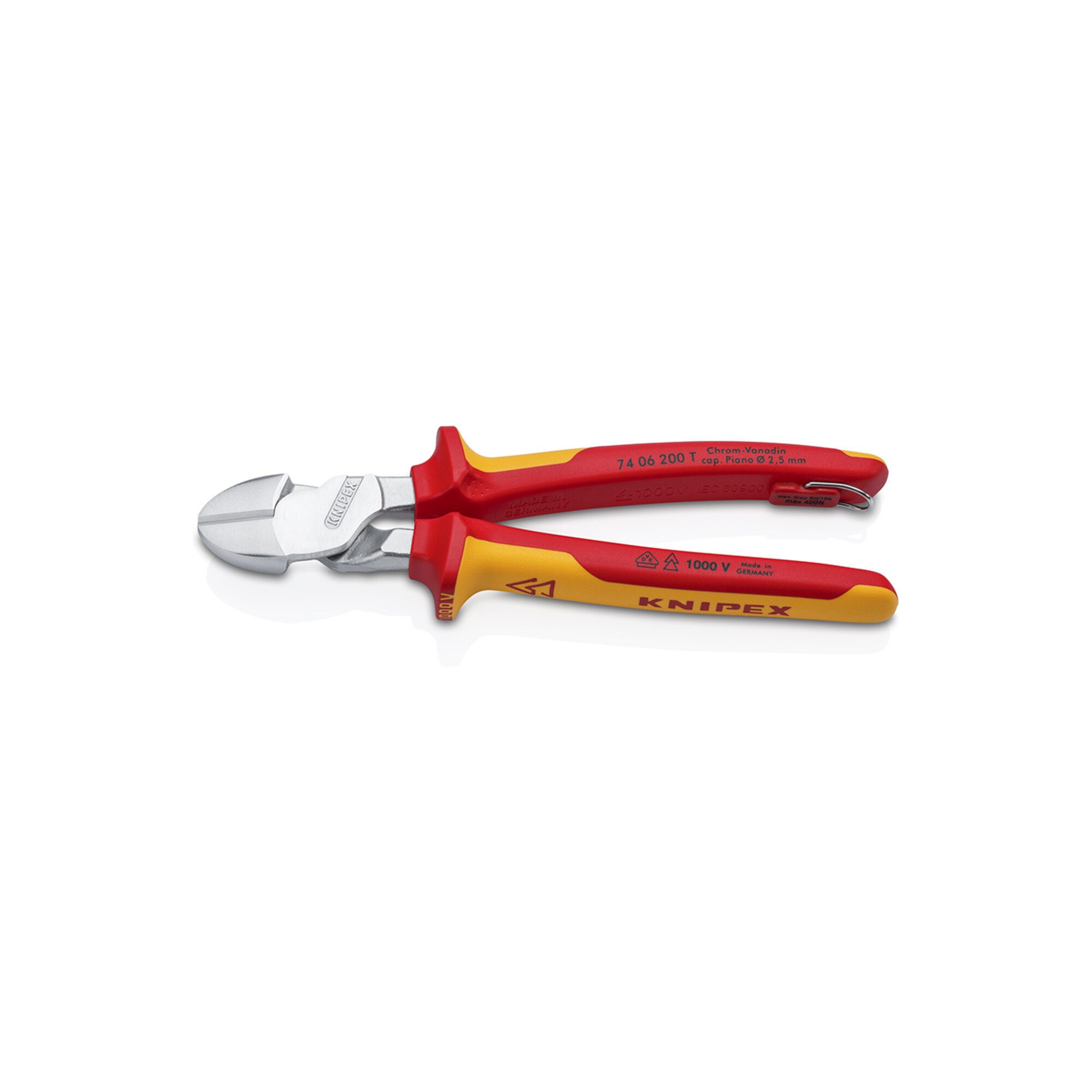 Seitenschneider KNIPEX 74 06 200 T Kraft-Seitenschneider isoliert mit Mehrkomponenten-