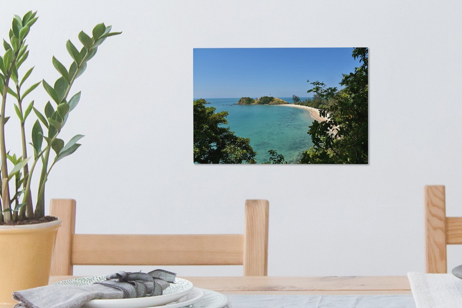 OneMillionCanvasses® Leinwandbild Blick auf das Thailand, 30x20 cm Aufhängefertig, Lanta Wandbild Leinwandbilder, im Nationalpark Meer (1 St), Wanddeko, Koh in