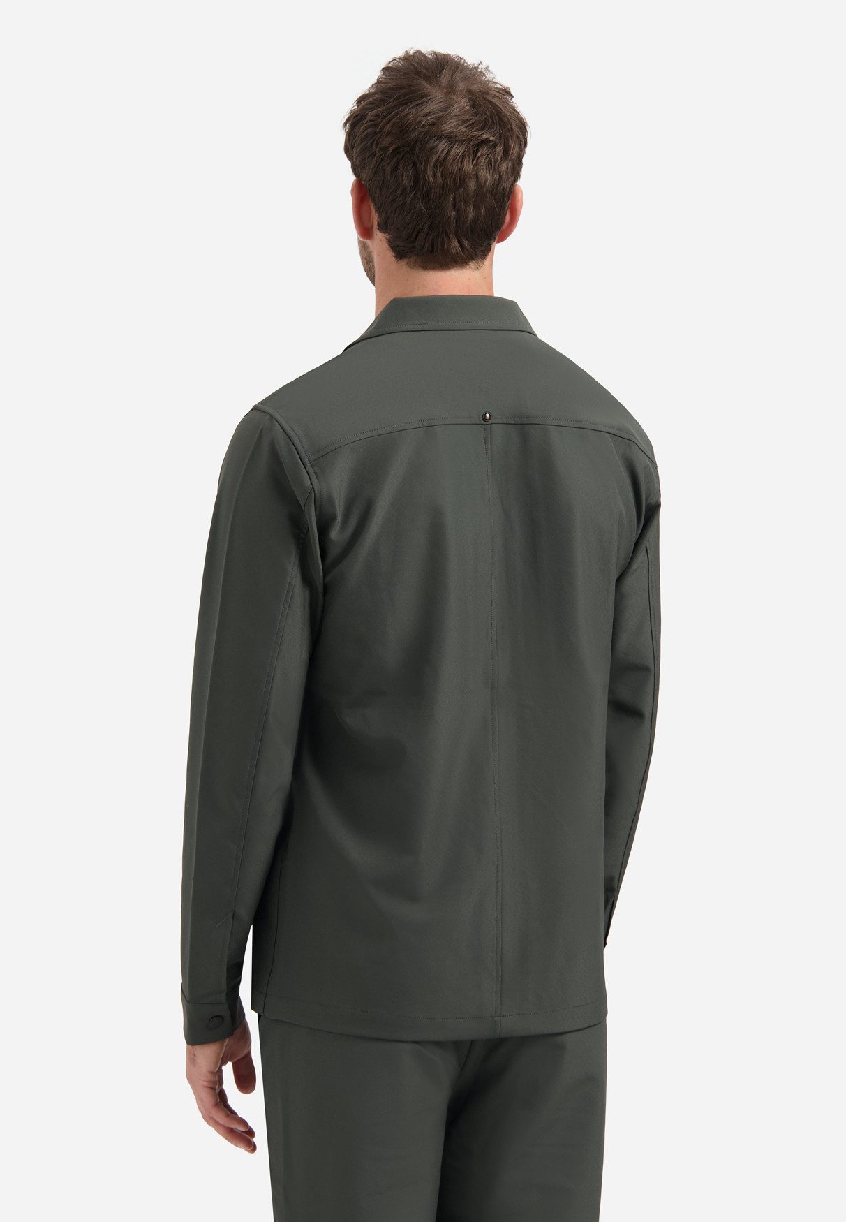 NO EXCESS Langarmhemd Overshirt Full Zipper Stretch Sedoc