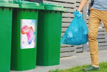 MuchoWow Wandsticker Afrika - Farben - Ölfarben (1 St), Mülleimer-aufkleber, Mülltonne, Sticker, Container, Abfalbehälter