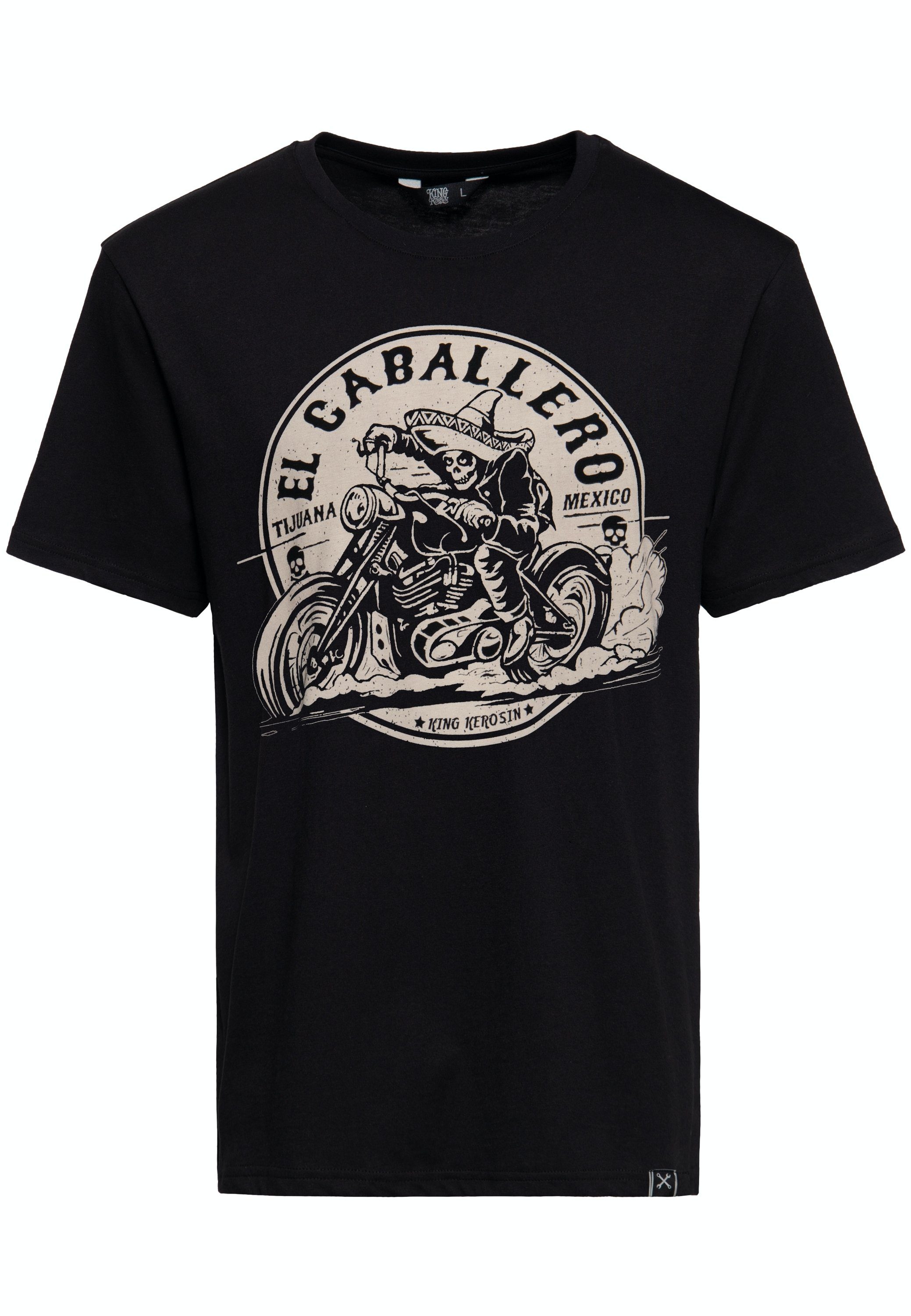 KingKerosin T-Shirt El Caballero mit Front Print