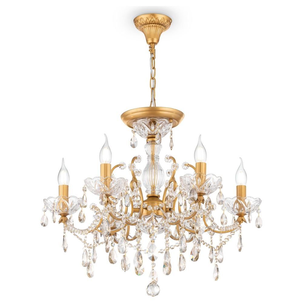 Sevilla MAYTONI Kronleuchter keine 6-flammig, Gold aus LIGHTING Metall in Nein, Leuchtmittel Kronleuchter Kronleuchter DECORATIVE warmweiss, Maytoni Angabe, enthalten: