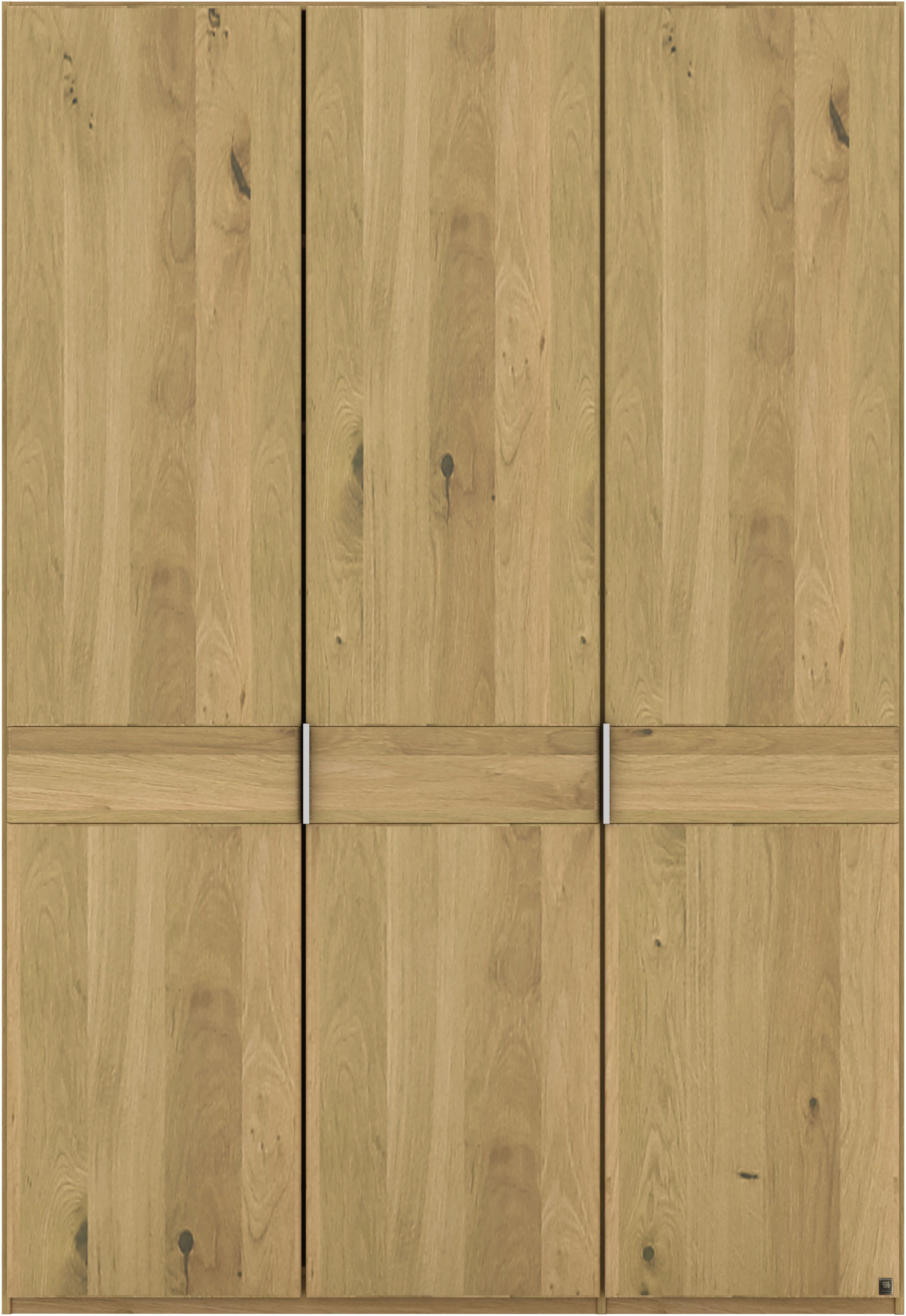 Musterring Drehtürenschrank Savona, Kleiderschrank, Schrank, Garderobe, teilmassiv Eiche (mit Türdämpfern, in 5 Breiten & 2 Höhen, extra Böden, MADE IN GERMANY) Türen in Bianco-Eiche massiv, mit Querriegel, verschiedene Größen