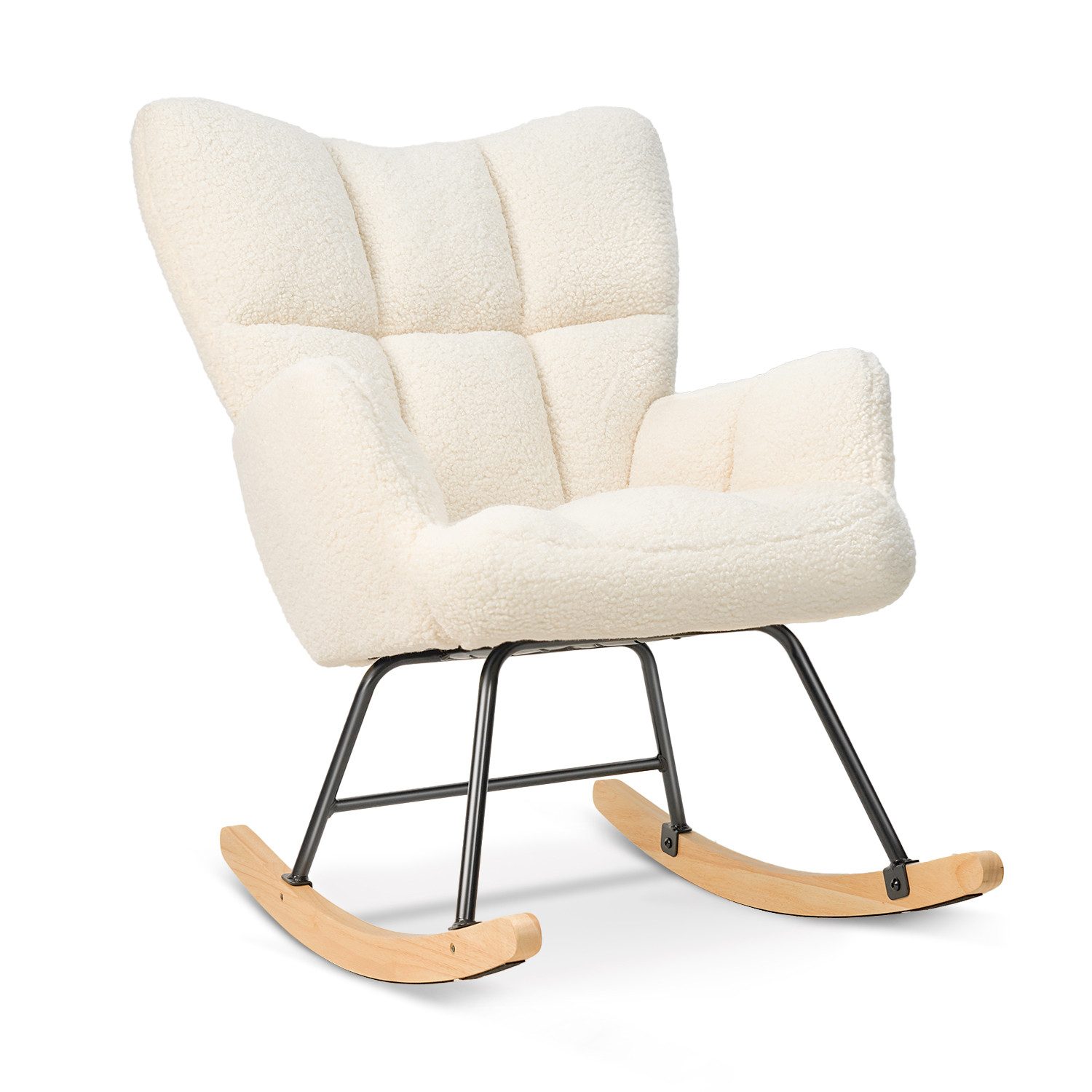 HawthyHome Schaukelstuhl gepolstert Relaxsessel für Wohnzimmer günstig online kaufen