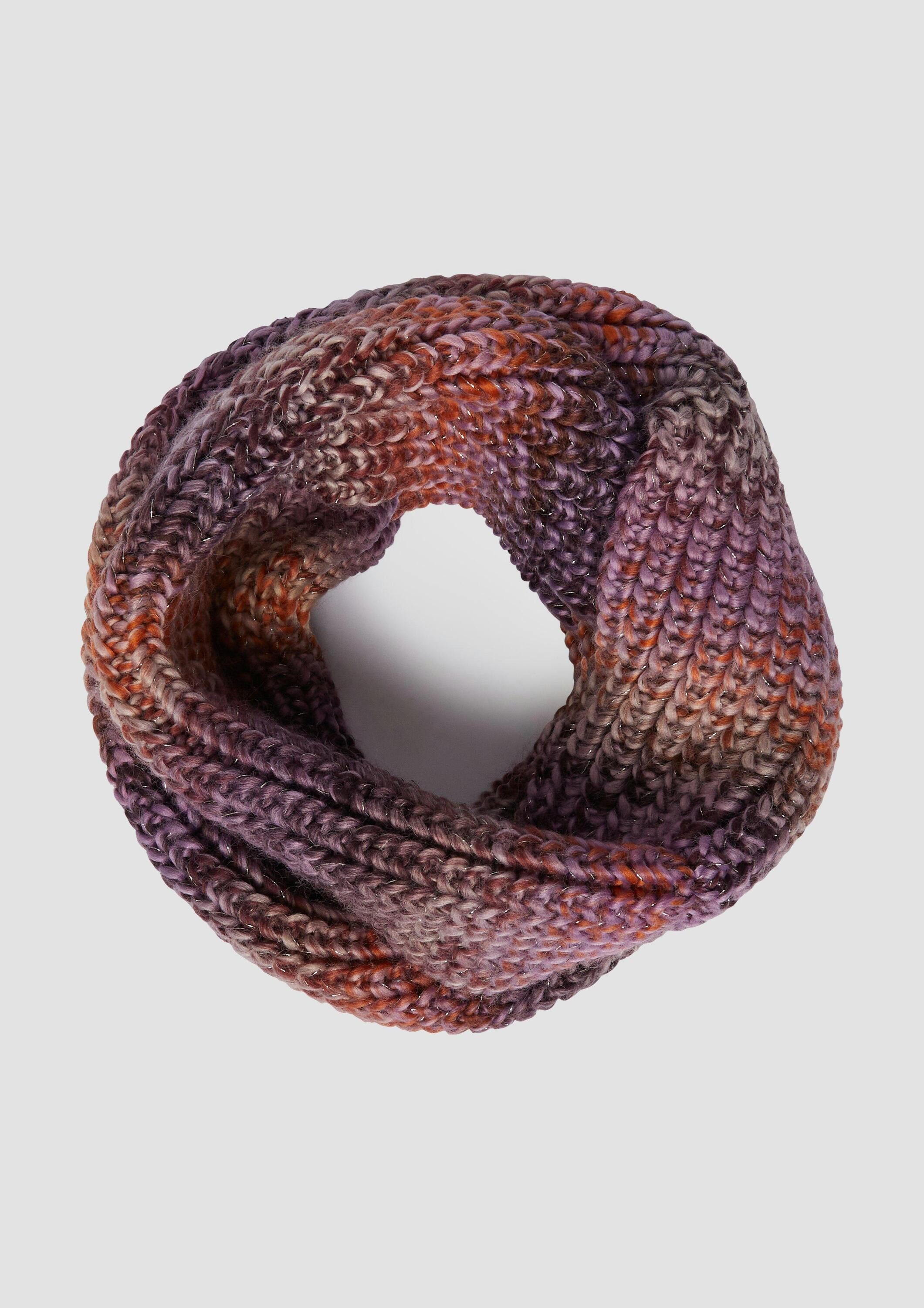 s.Oliver Loop Snood, Loopschal mit Farbverlauf und Glitzergarn