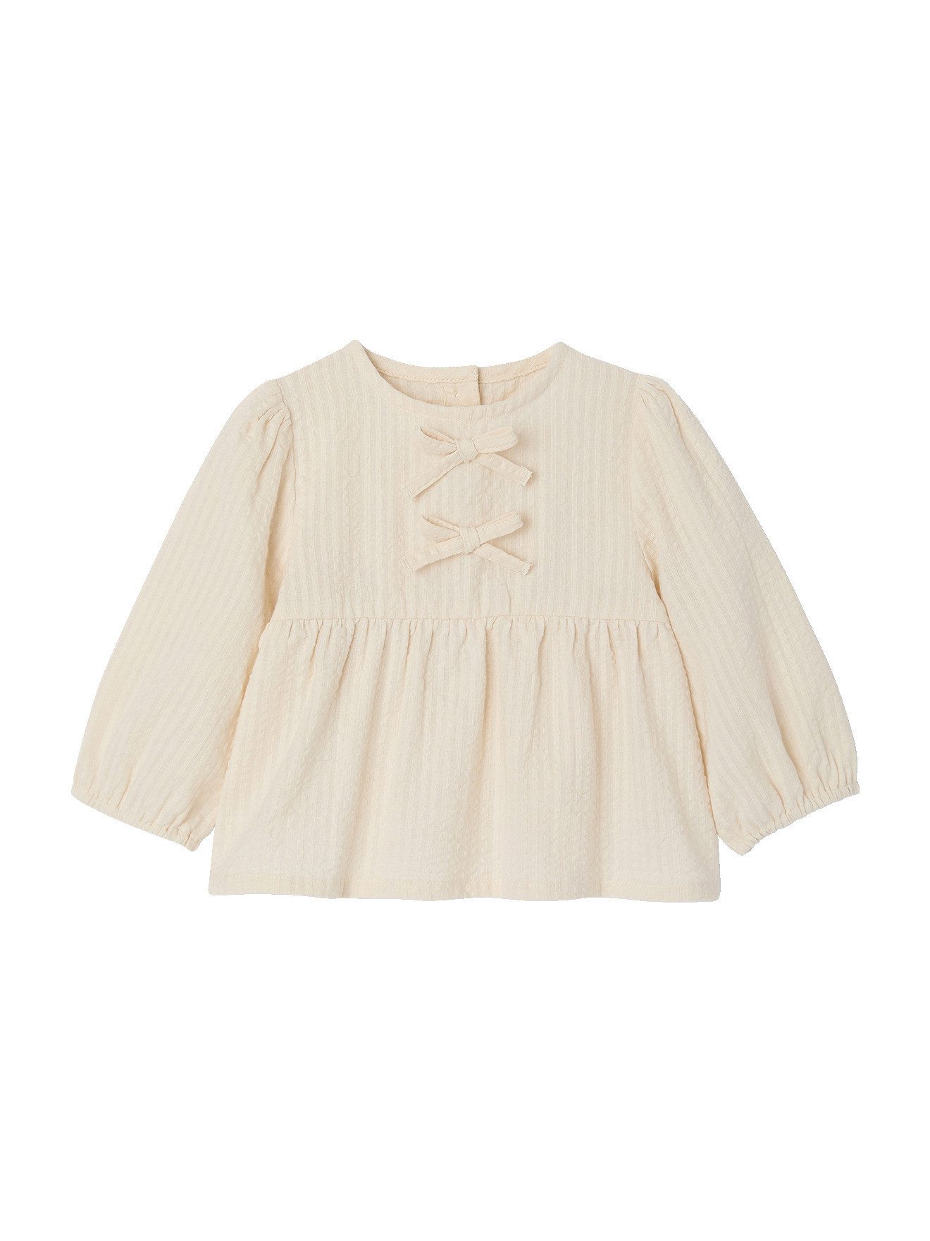 vertbaudet Langarmhemd Bluse Mädchen Baby mit Schleifen
