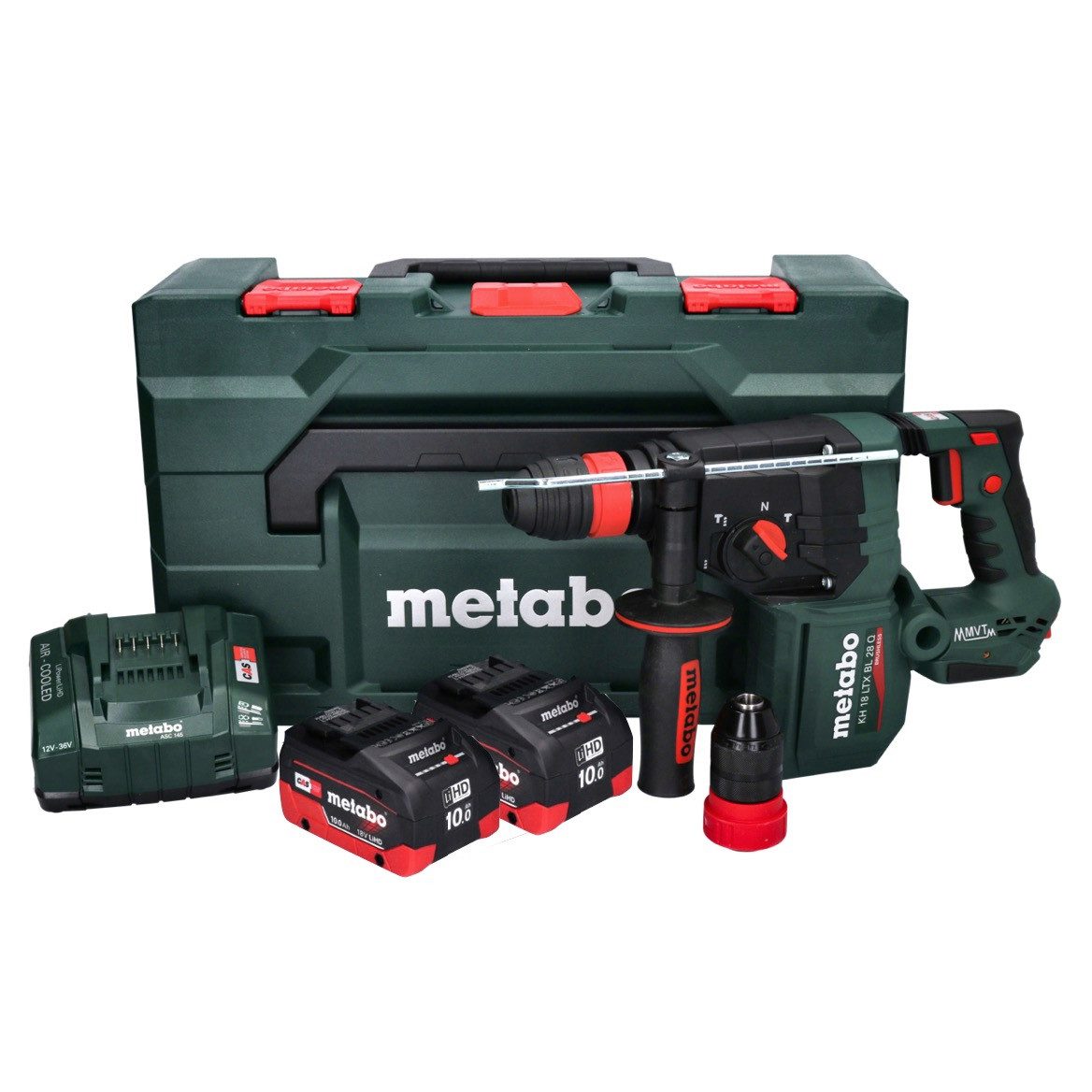 metabo Akku-Bohrhammer KH 18 LTX BL 28 Q Akku Bohrhammer 18 V 3 J SDS plus Brushless + 2x