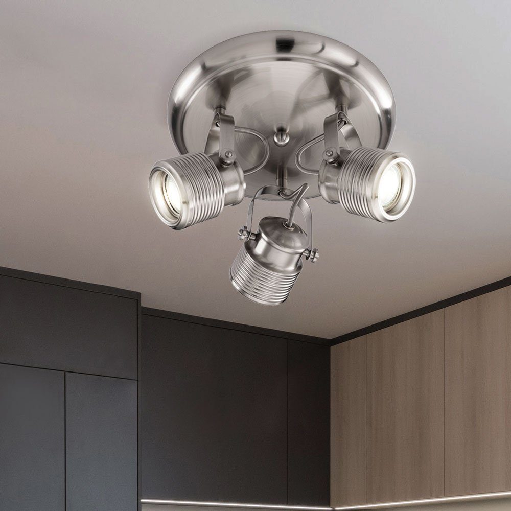 3er inklusive, Deckenspot, Lampe Flammig LED Deckenstrahler Spot 3 Leuchtmittel Decke Retro nicht Wohnzimmer WOFI