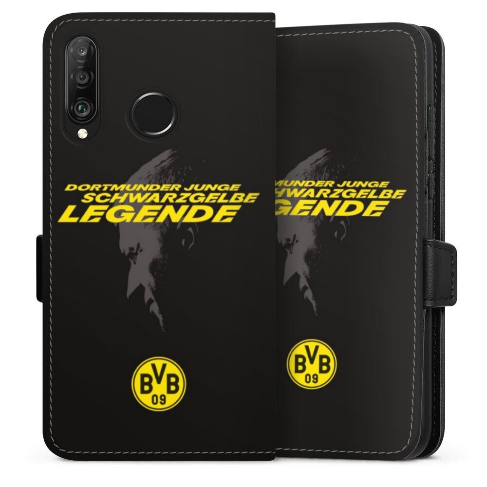 DeinDesign Handyhülle Marco Reus Borussia Dortmund BVB Danke Marco Schwarzgelbe Legende, Huawei P30 Lite Premium Hülle Handy Flip Case Wallet Cover