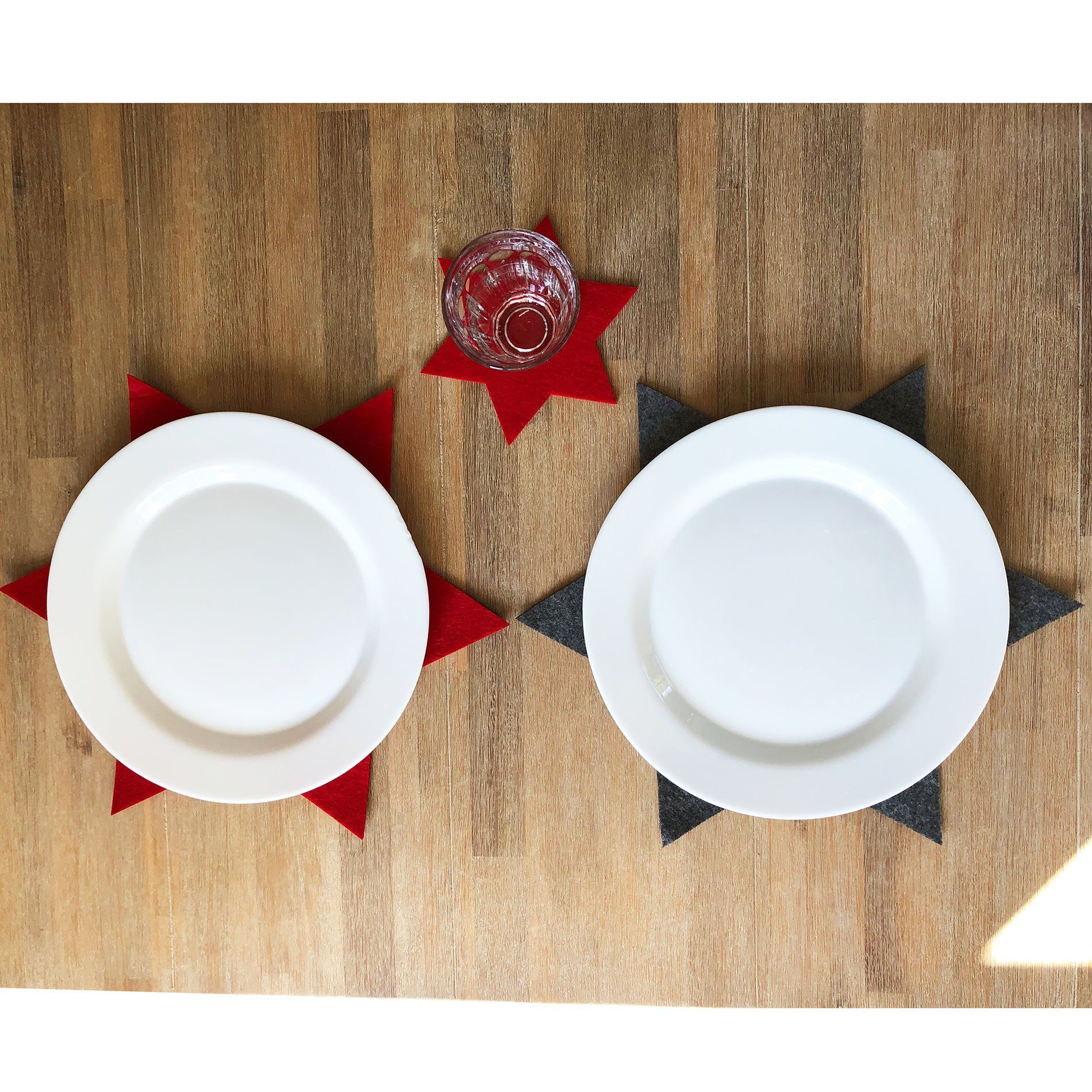 Annastore Platzset 6 x Filzsterne in verschiedenen Größen und Farben, (Plat günstig online kaufen