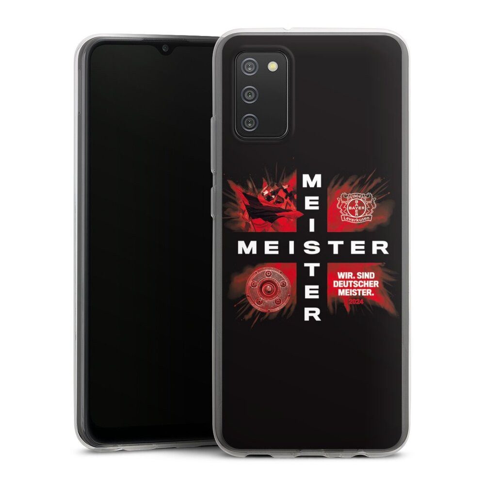 DeinDesign Handyhülle Bayer 04 Leverkusen Meister Offizielles Lizenzprodukt, Samsung Galaxy A02s Silikon Hülle Bumper Case Handy Schutzhülle