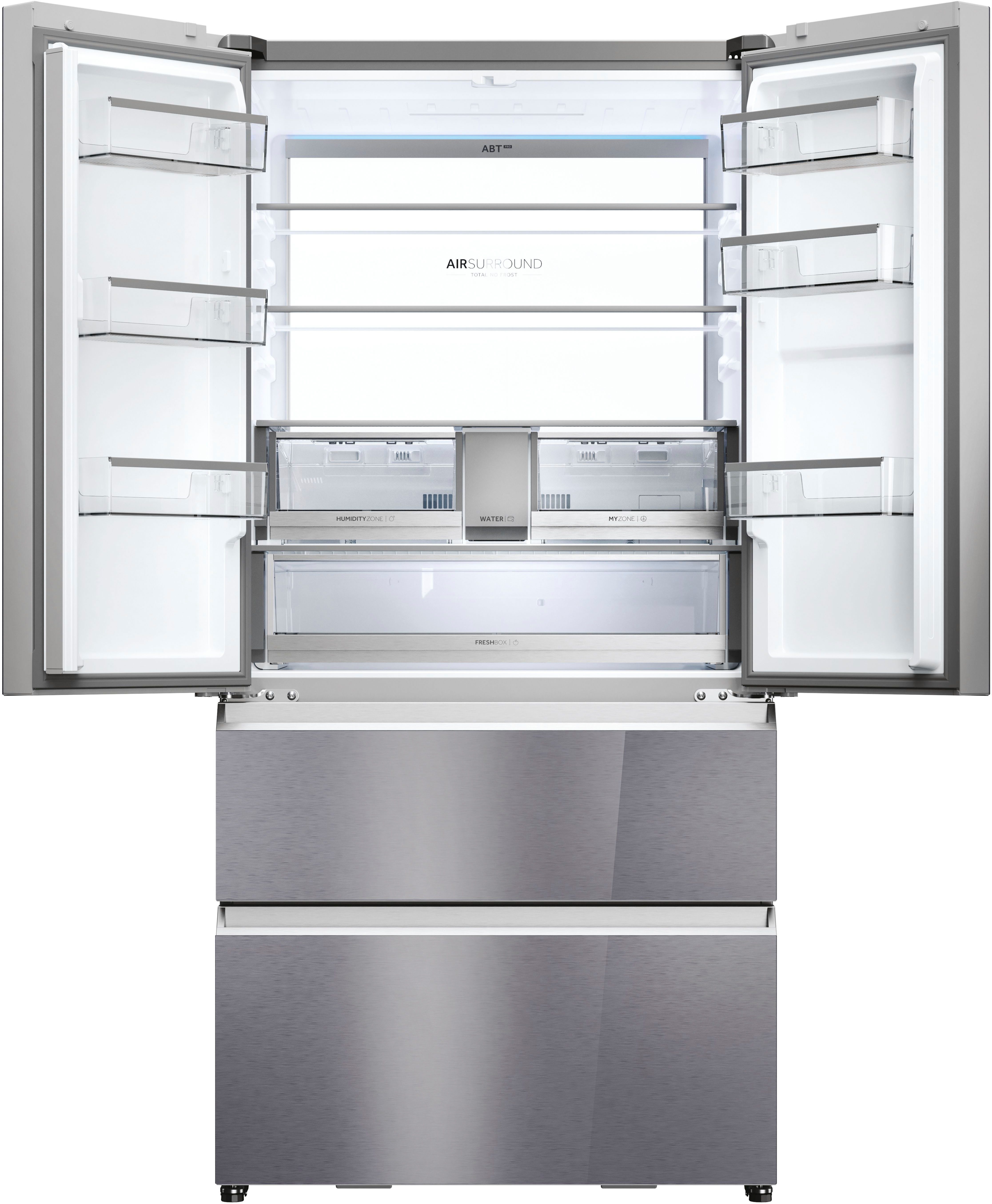 Haier French Door FD 90 SERIES 7 HFR79F19EFGK, 190 cm hoch, 90,5 cm breit, 190 cm hoch, 90,5 cm breit, Eiswürfelbereiter mit Tank, HumidityZone