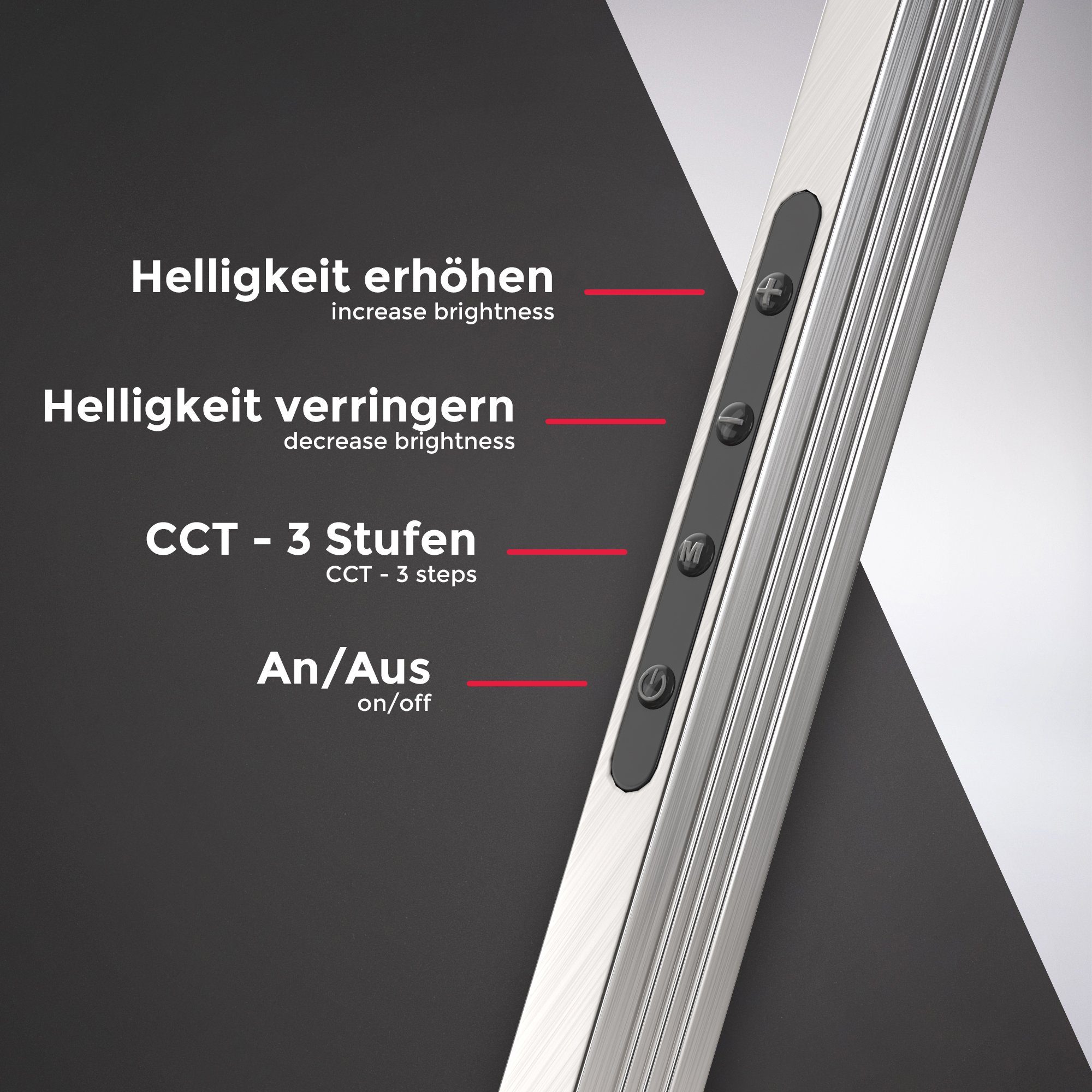 B.K.Licht Klemmleuchte, schwenkbar, LED Neutralweiß, dimmbar Farbtemperatur einstellbar, stufenlos fest integriert, Kaltweiß, Warmweiß, CCT