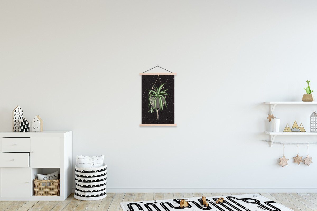 Pflanzenbügel, MuchoWow - - St), Wohnzimmer, (1 für Poster Pflanzen Bilderleiste, Magnetisch Textilposter Posterleiste, Hängepflanze