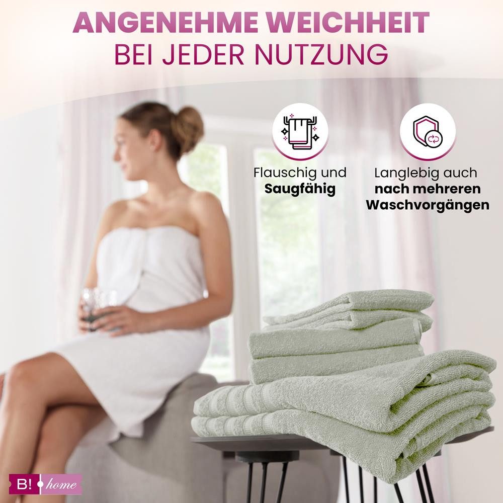 B!HOME Handtücher Set Saunatücher, Duschtücher, Gästehandtücher günstig online kaufen