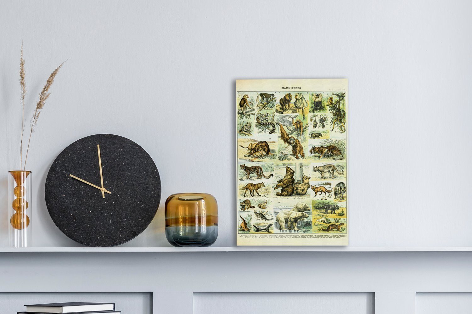 Affe 20x30 cm Zackenaufhänger, Leinwandbild (1 fertig - St), OneMillionCanvasses® - Gemälde, Tiere bespannt inkl. Bären, Leinwandbild