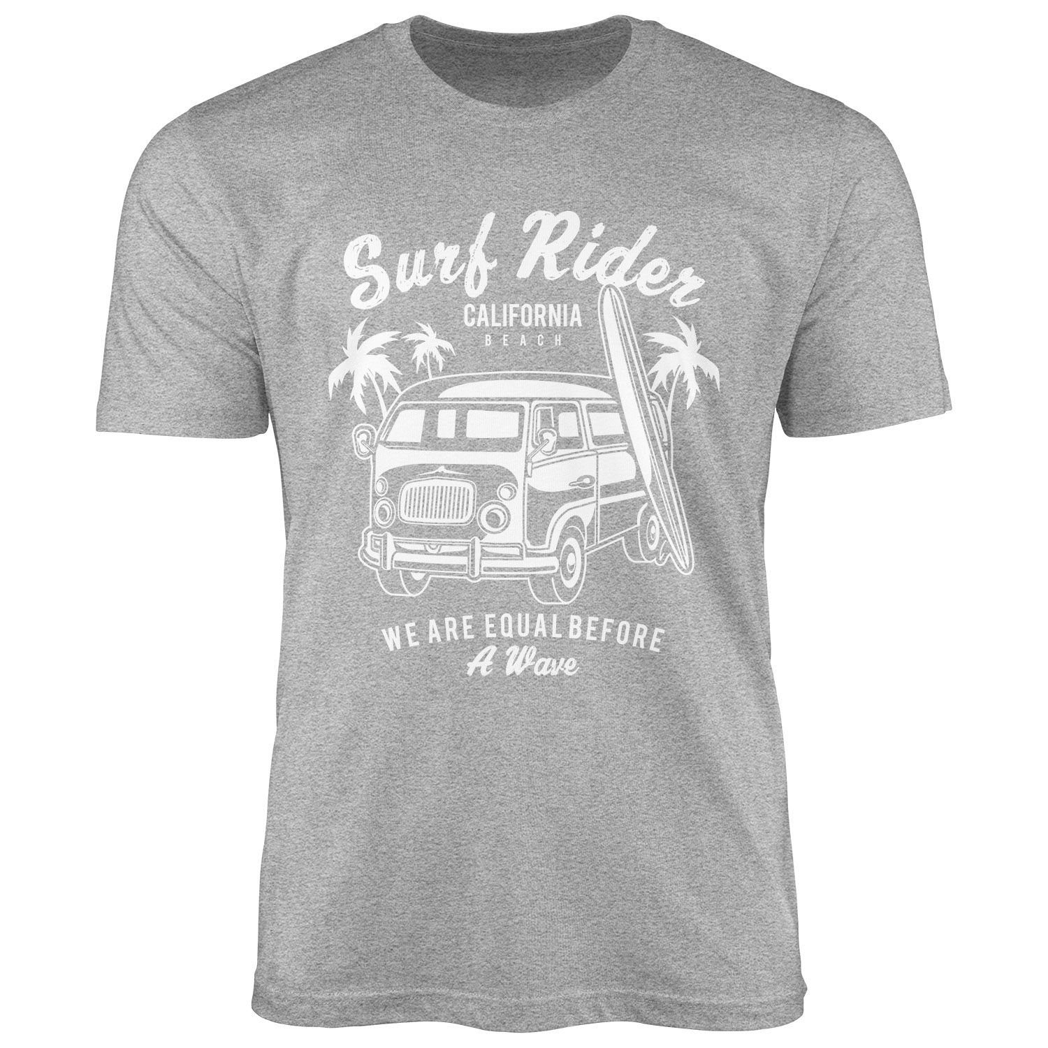 Neverless Print-Shirt Herren T-Shirt Bus Surfing Retro Slim Fit mit Print – Bild 2 von 5
