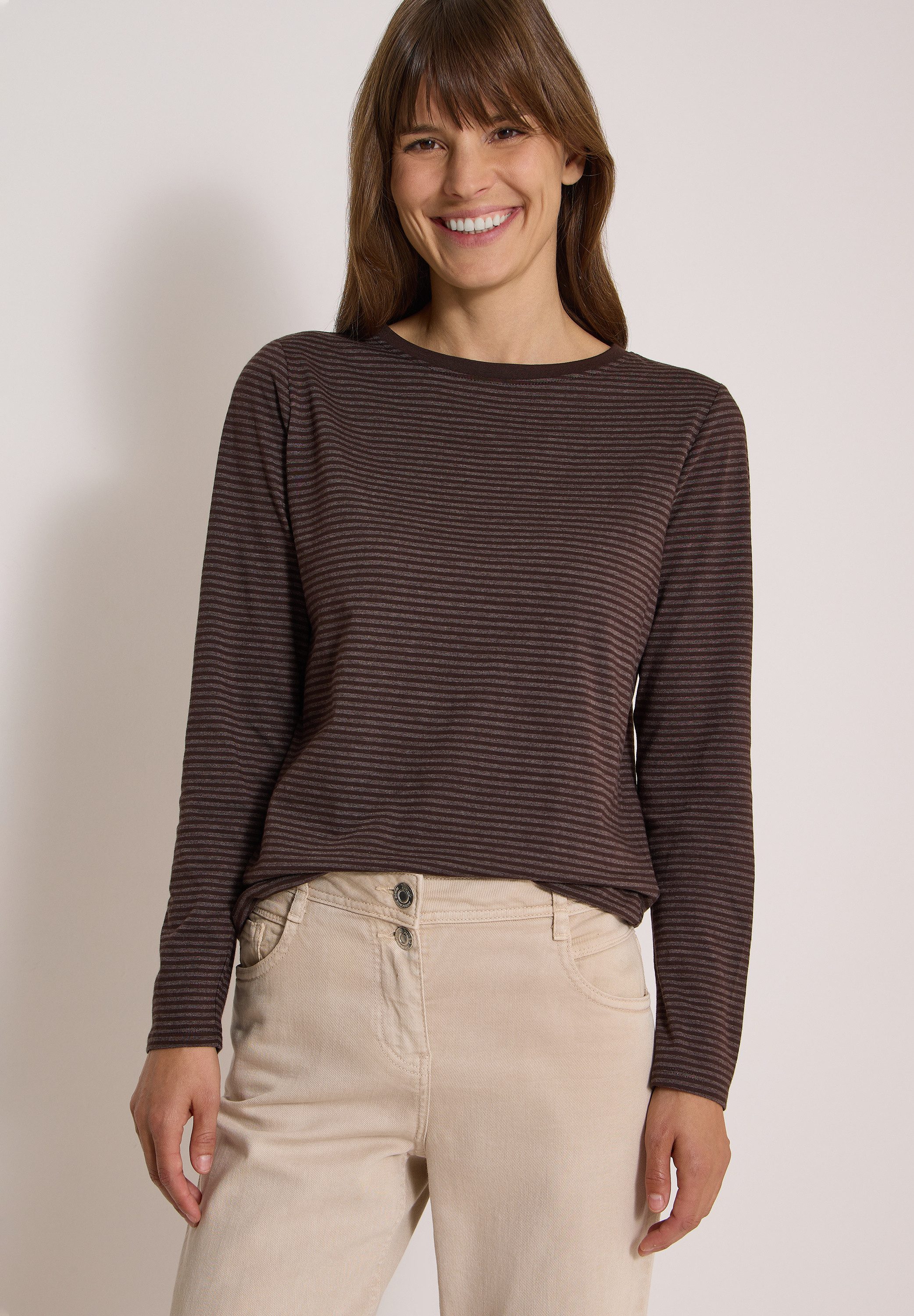 CECIL Langarmshirt im soften Baumwoll-Mix