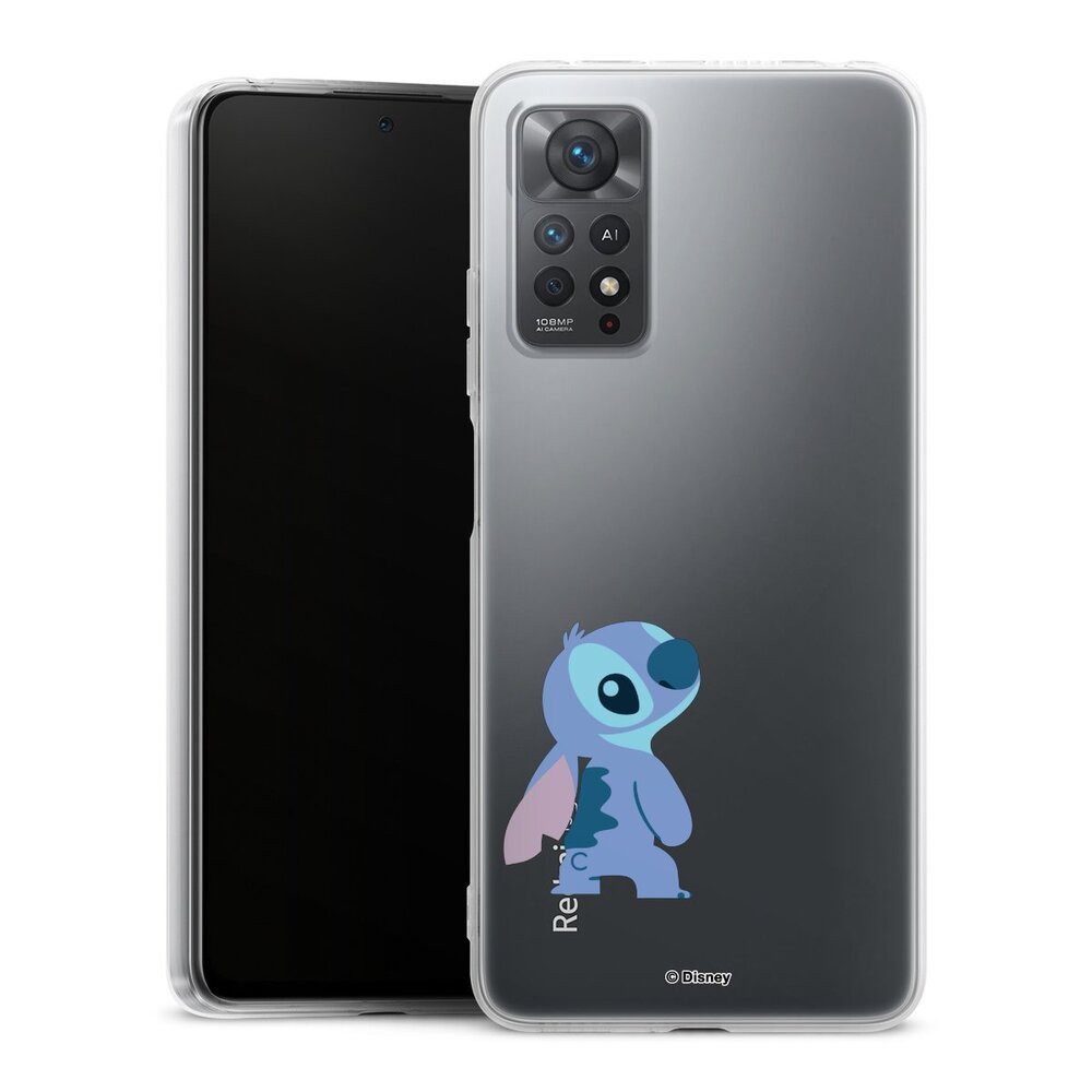 DeinDesign Handyhülle Lilo & Stitch Fanartikel Disney Stitch Smiling, Xiaomi Redmi Note 11 Pro 4G Silikon Hülle Bumper Case Smartphone Cover