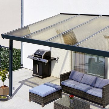 GUTTA Terrassendach Premium, BxT: 1014x506 cm, Bedachung Dachplatten, BxT: 1014x506 cm, Dach Acryl bronce