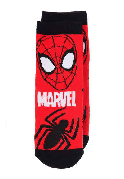 Spiderman Socken Spider-Man Kinder Jungen Socken Gumminoppen Stopper-Socken Strümpfe