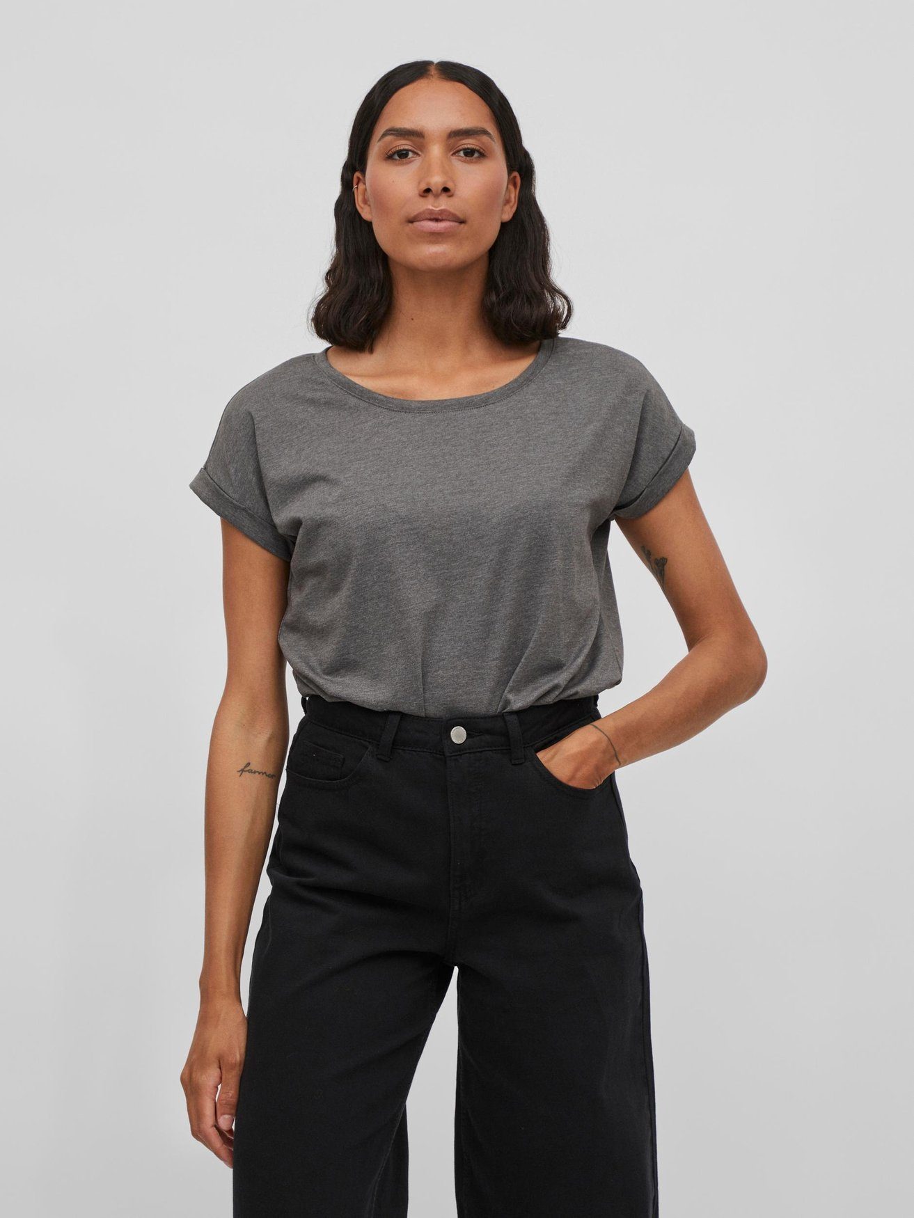 Vila T-Shirt Basic Kurzarm Fledermausärmel VIDREAMERS günstig online kaufen