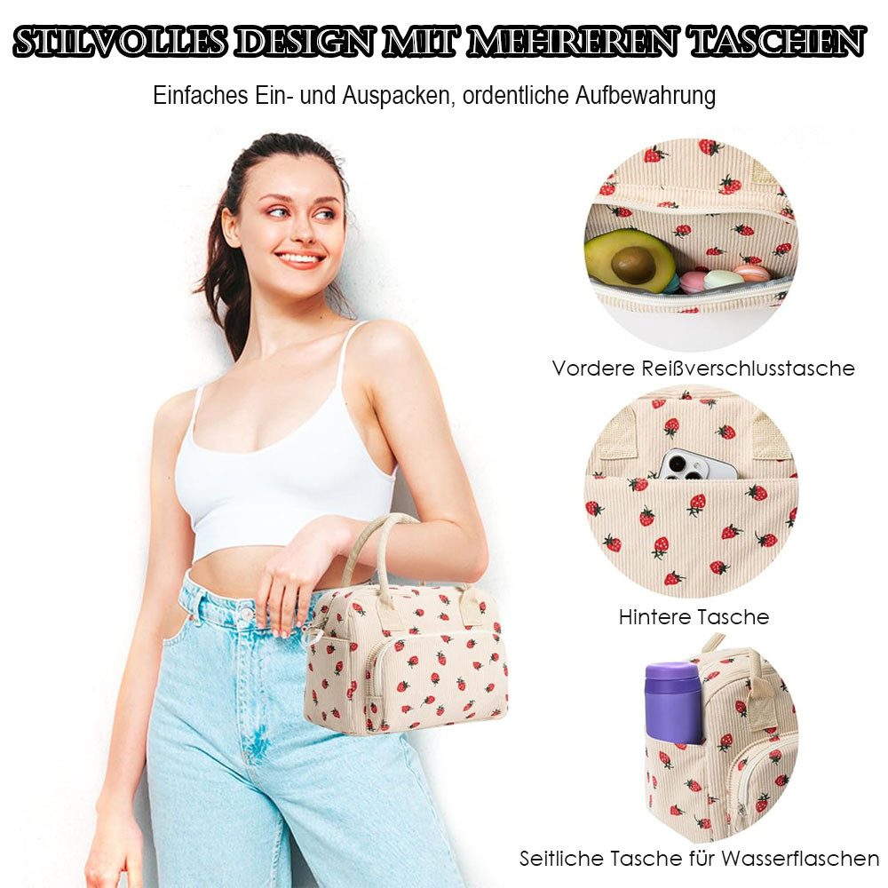 AFKSMILE Kühltasche Große Lunchtasche Isoliert Verstellbare Schultergurte für Arbeit, Kühltasche Klein für Frauen Männer, Picknick Unterwegs