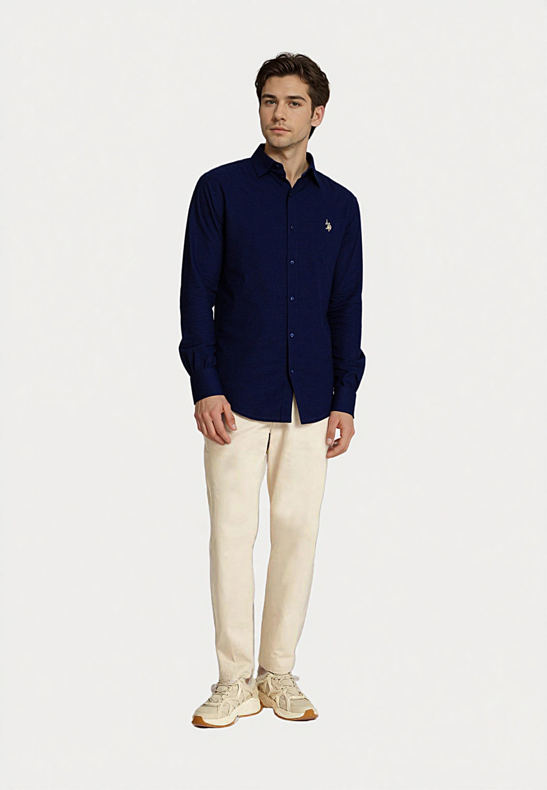 U.S. Polo Assn. Langarmhemd Hemd Twill Langarmhemd Button-Down (1-tlg)
