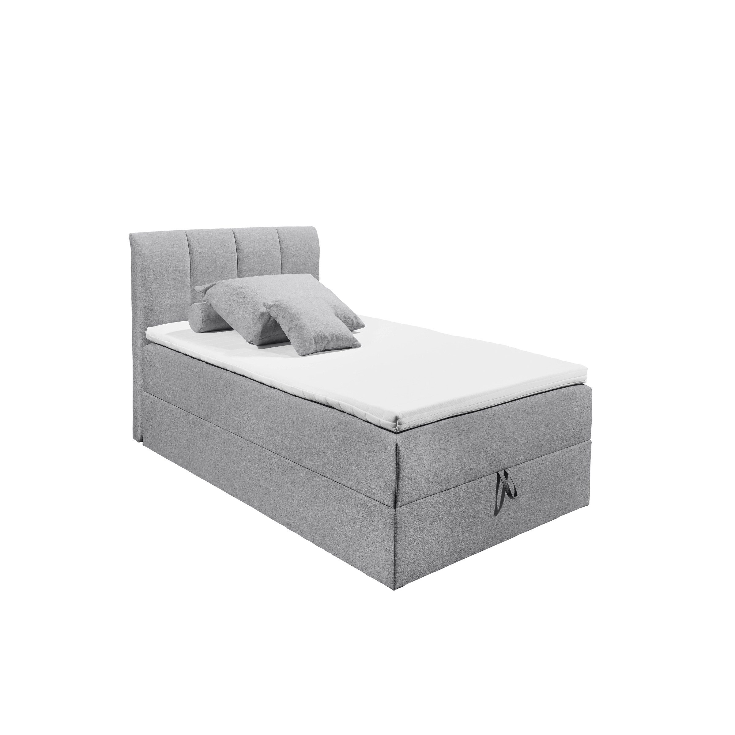 freiraum Polsterbett Granada, 140x200 cm Liegefläche, in grau - 140x120x210cm (BxHxT)