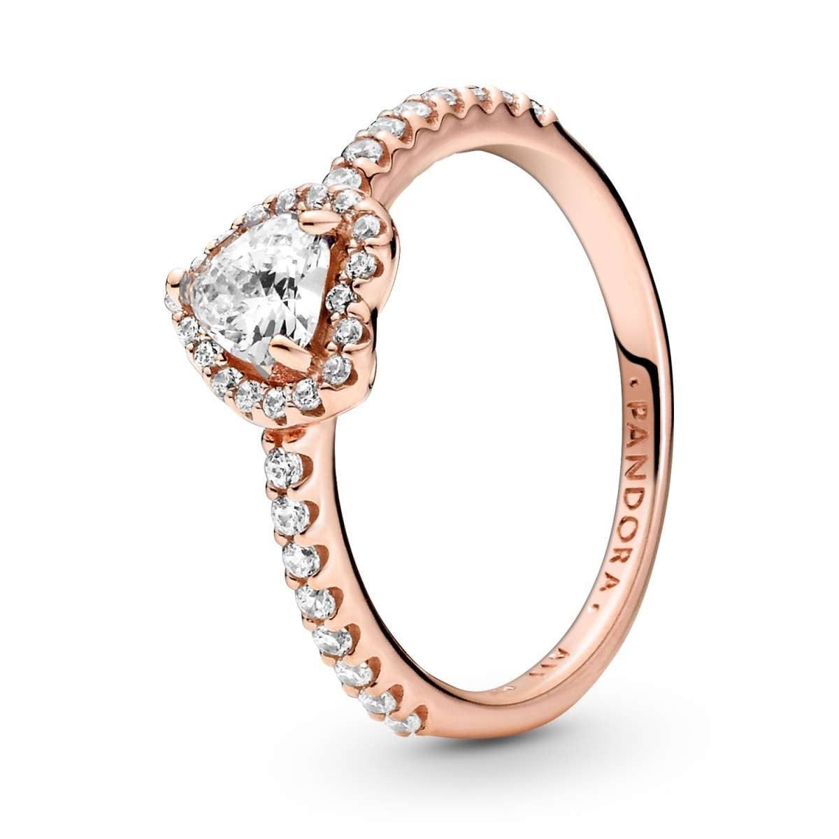Pandora Fingerring 188421C02, für Damen-Ring Funkelndes Herz Weiß